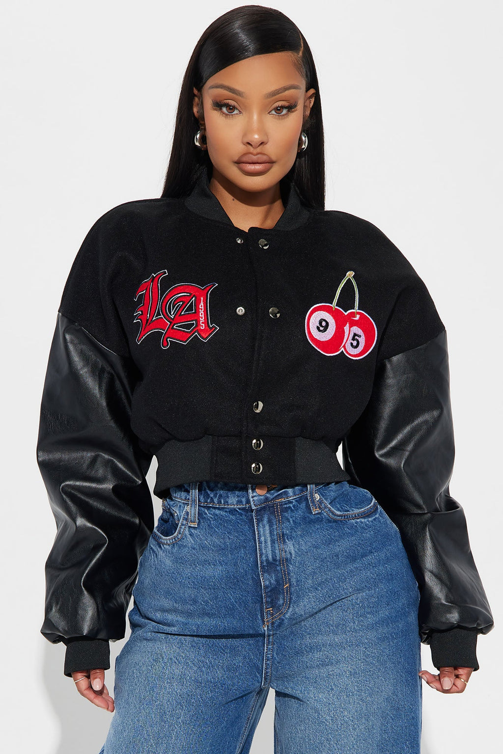 LA Girl Vibe Bomber Jacket - Black