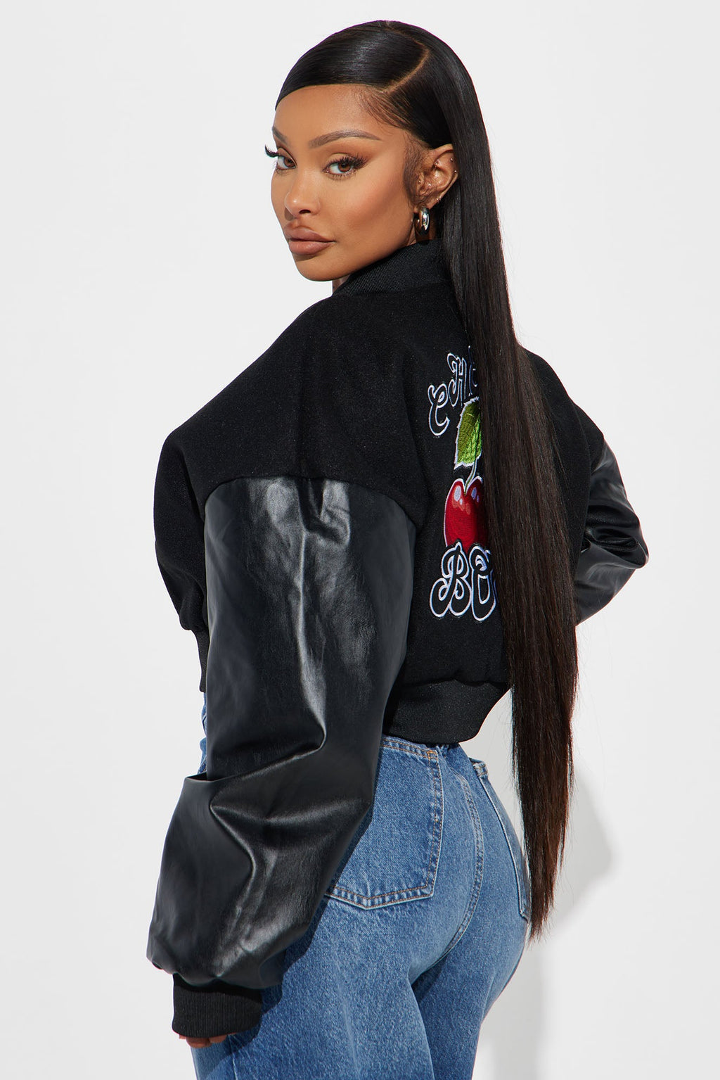 LA Girl Vibe Bomber Jacket - Black