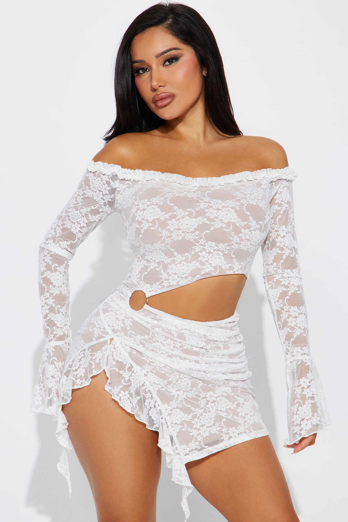 One Of One Lace Mini Dress - White