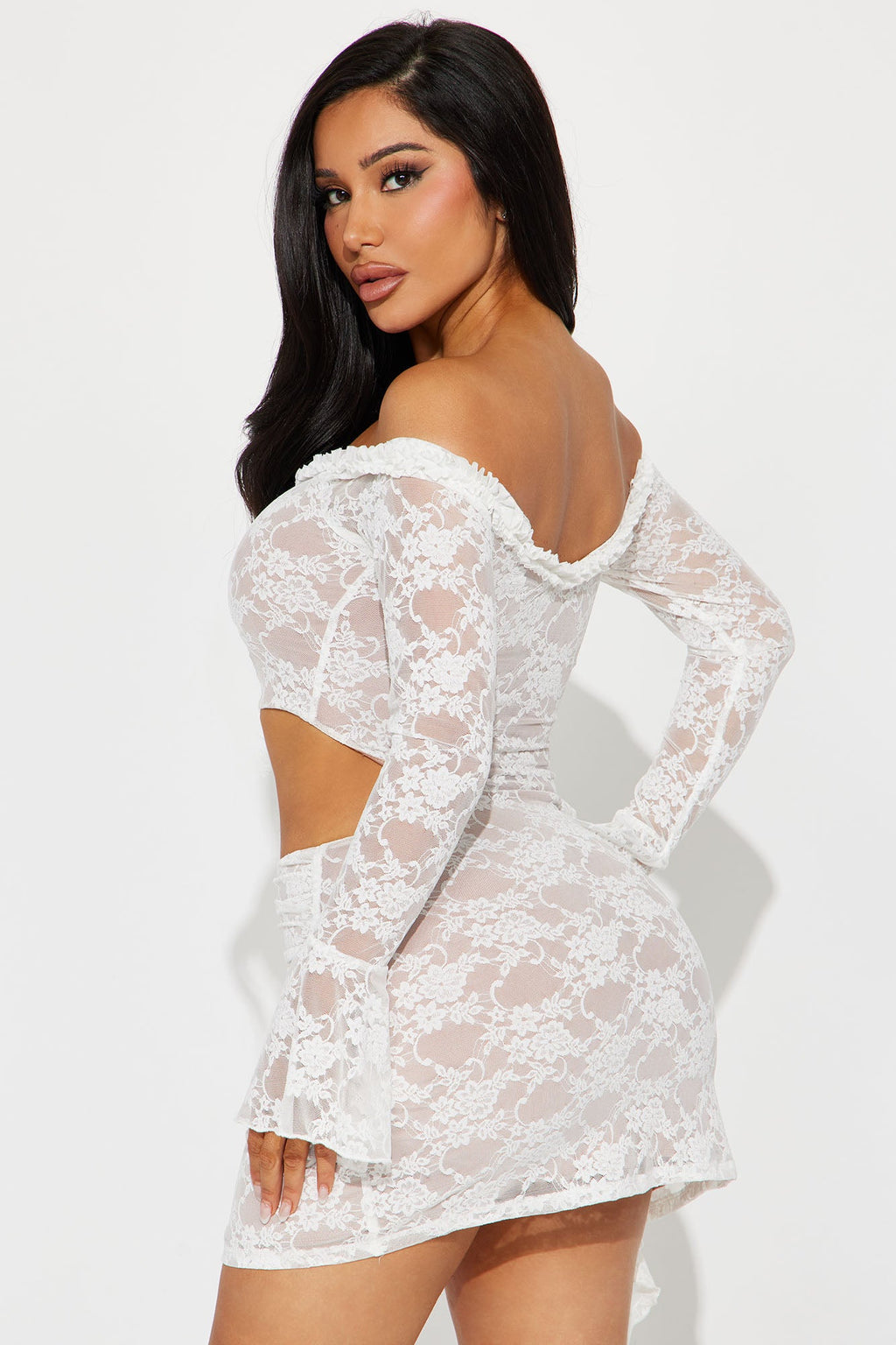 One Of One Lace Mini Dress - White