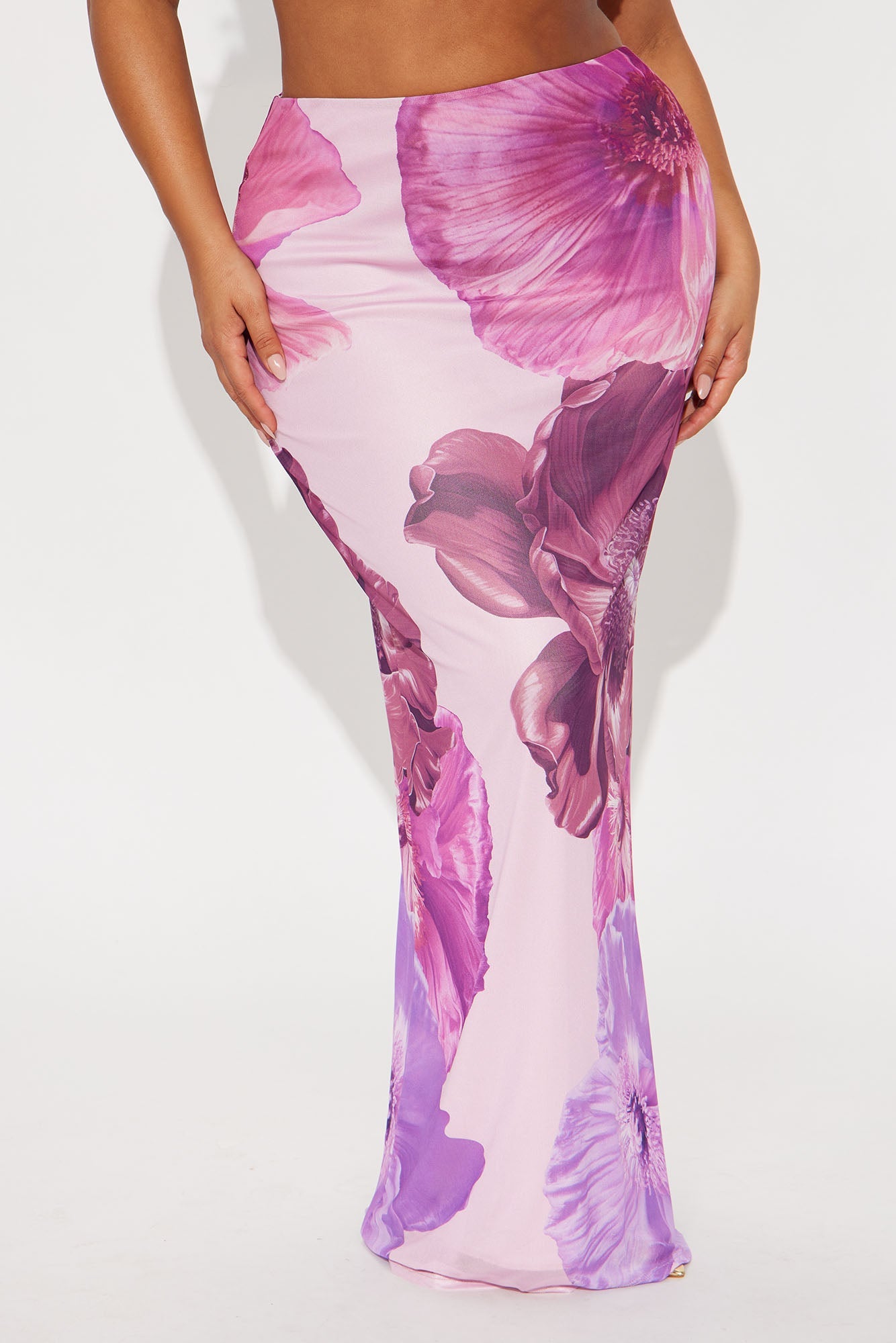 Take A Breath Mesh Maxi Skirt - Purple/combo