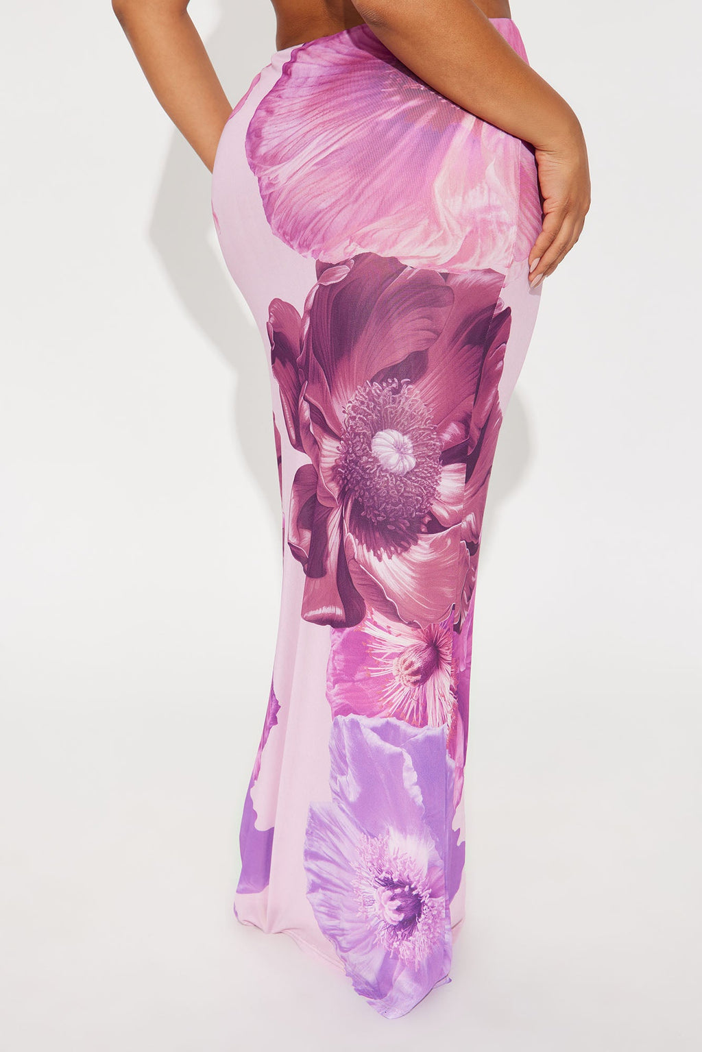 Take A Breath Mesh Maxi Skirt - Purple/combo