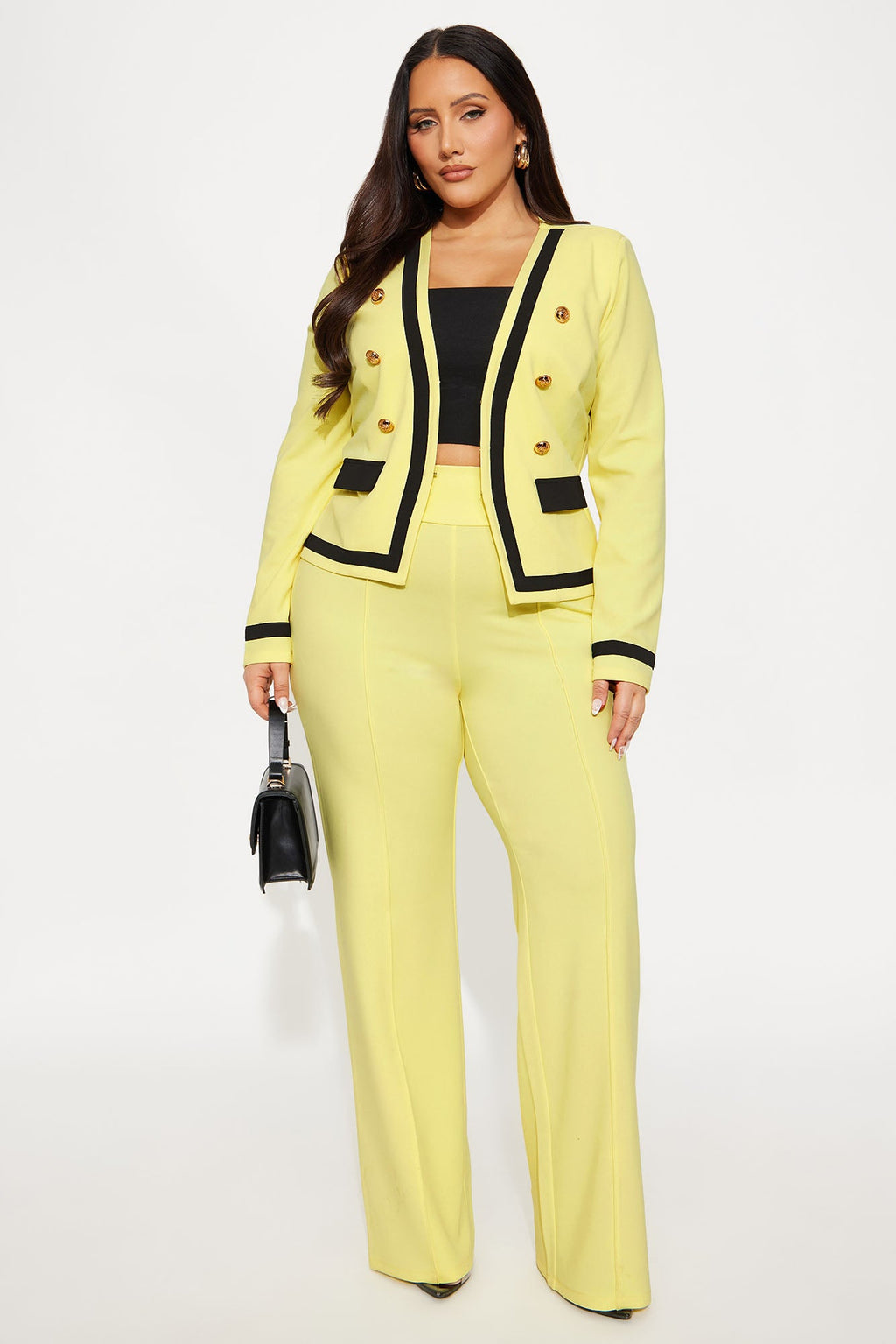 Janice Blazer and Pant Set - Butter Yellow