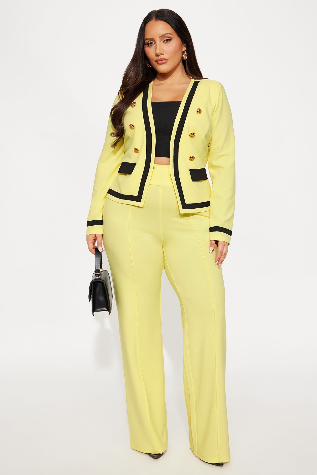 Janice Blazer and Pant Set - Butter Yellow