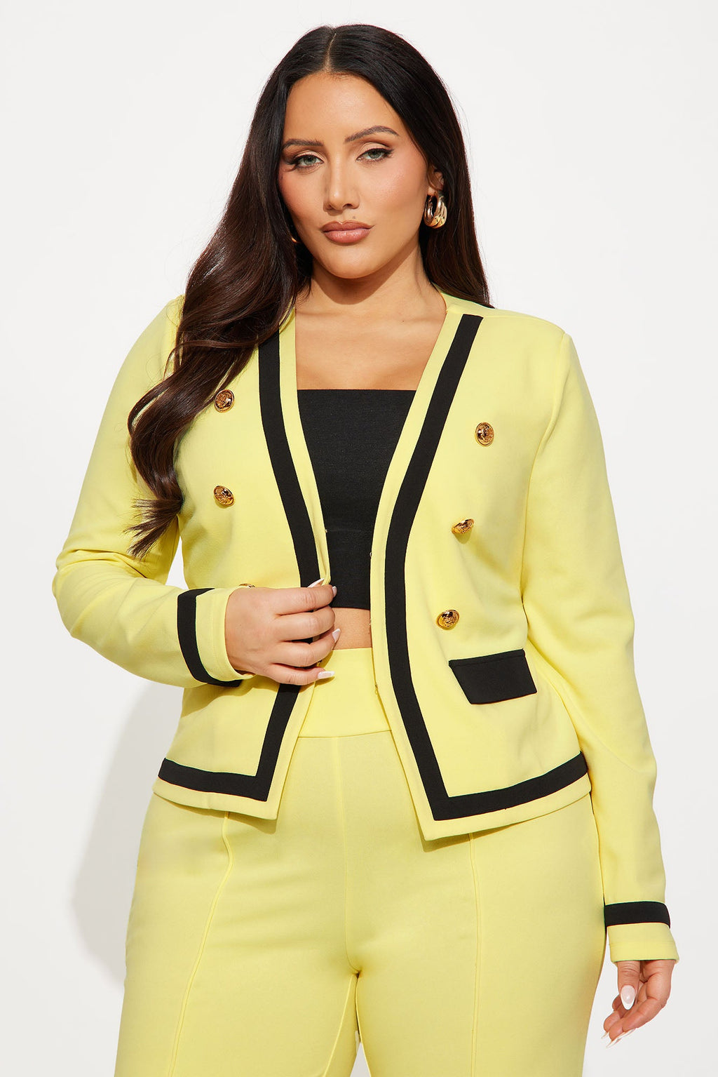 Janice Blazer and Pant Set - Butter Yellow