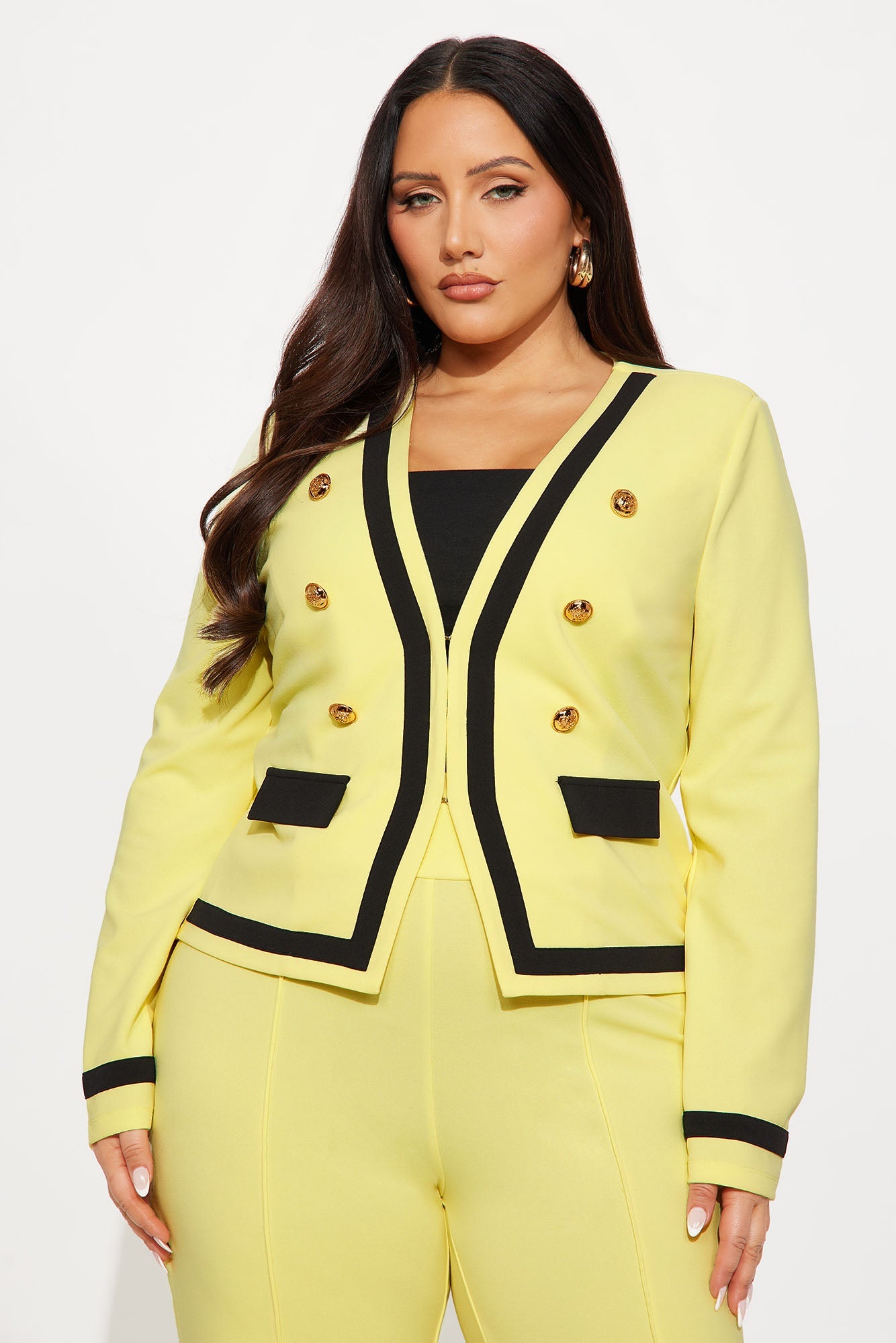 Janice Blazer and Pant Set - Butter Yellow