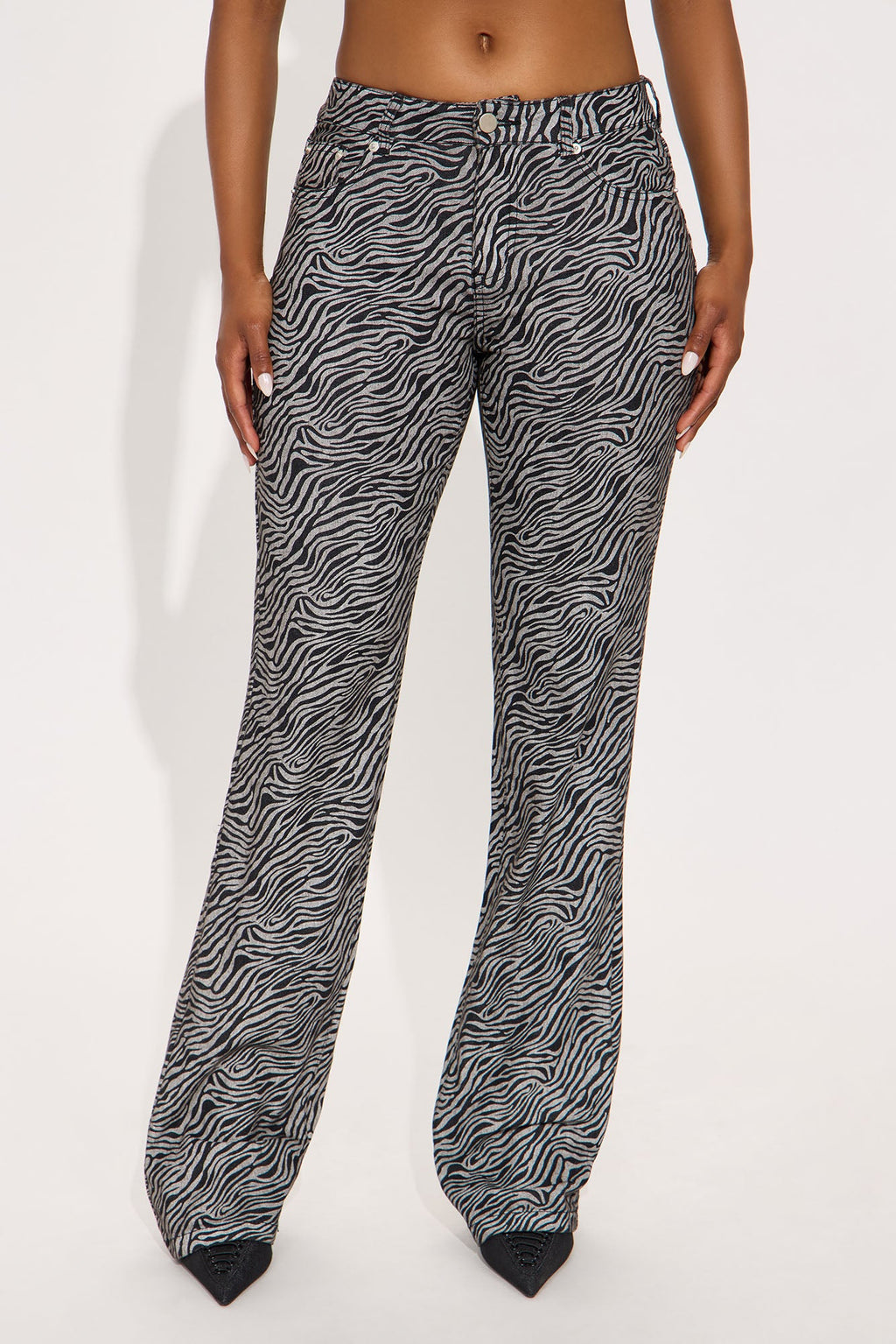 Bold Statement Zebra Print Skinny Pant - Black/combo