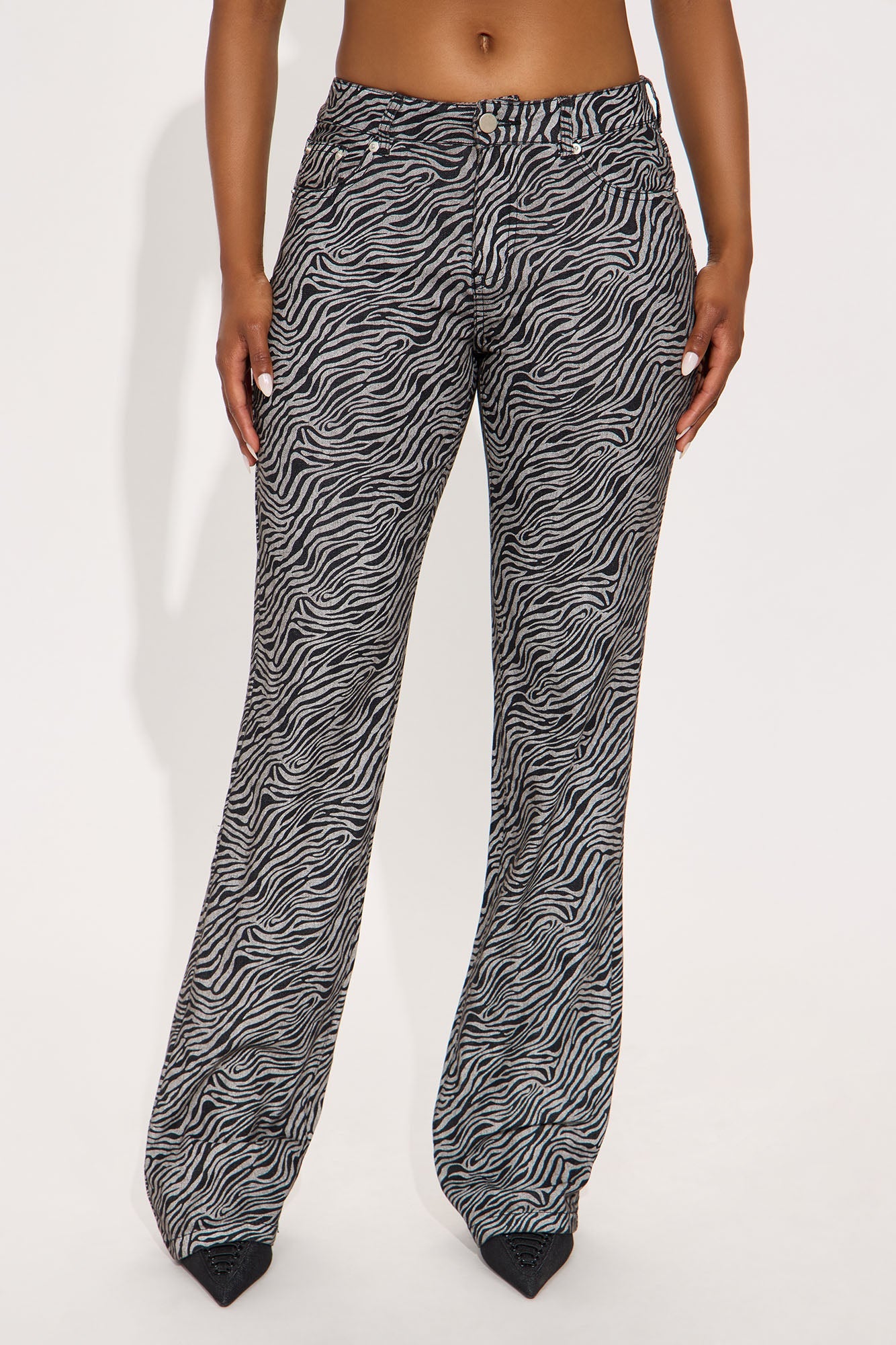 Bold Statement Zebra Print Skinny Pant - Black/combo