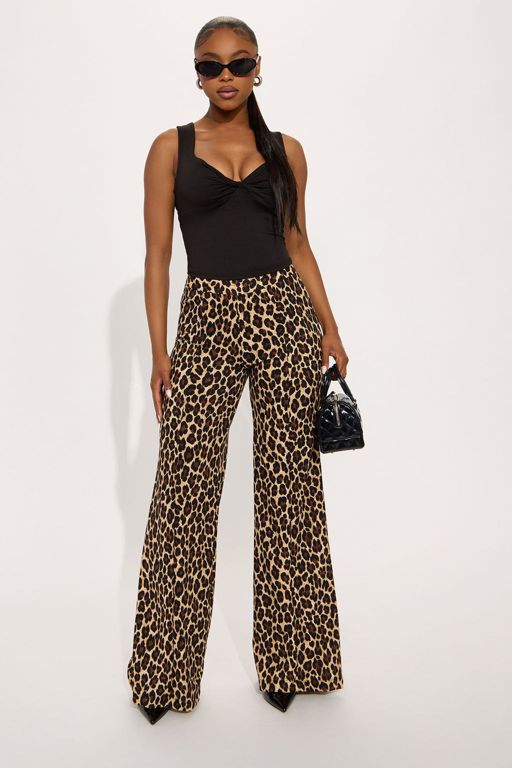 On The Hunt Wide Leg Leopard Trouser Pant - Leopard