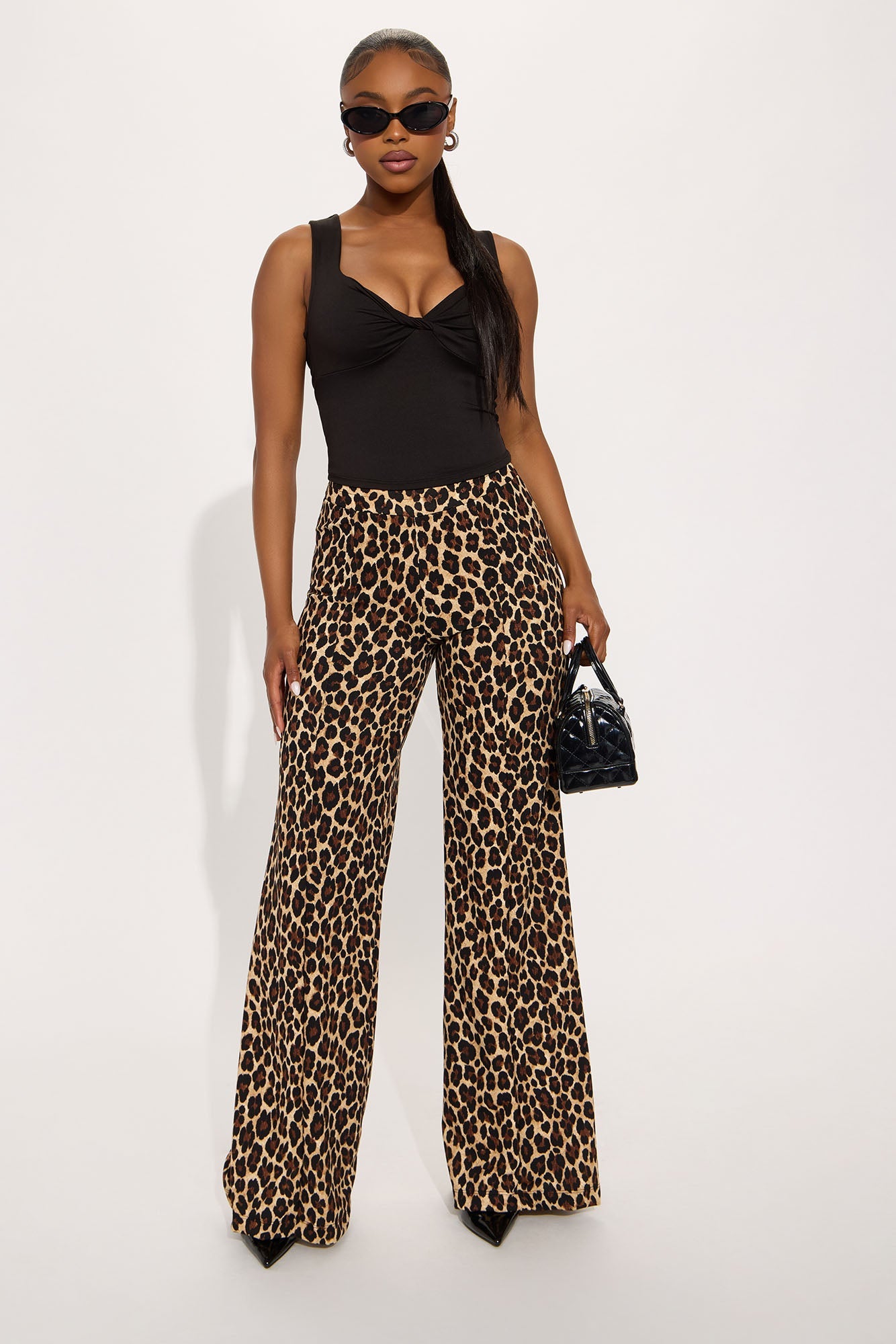 On The Hunt Wide Leg Leopard Trouser Pant - Leopard