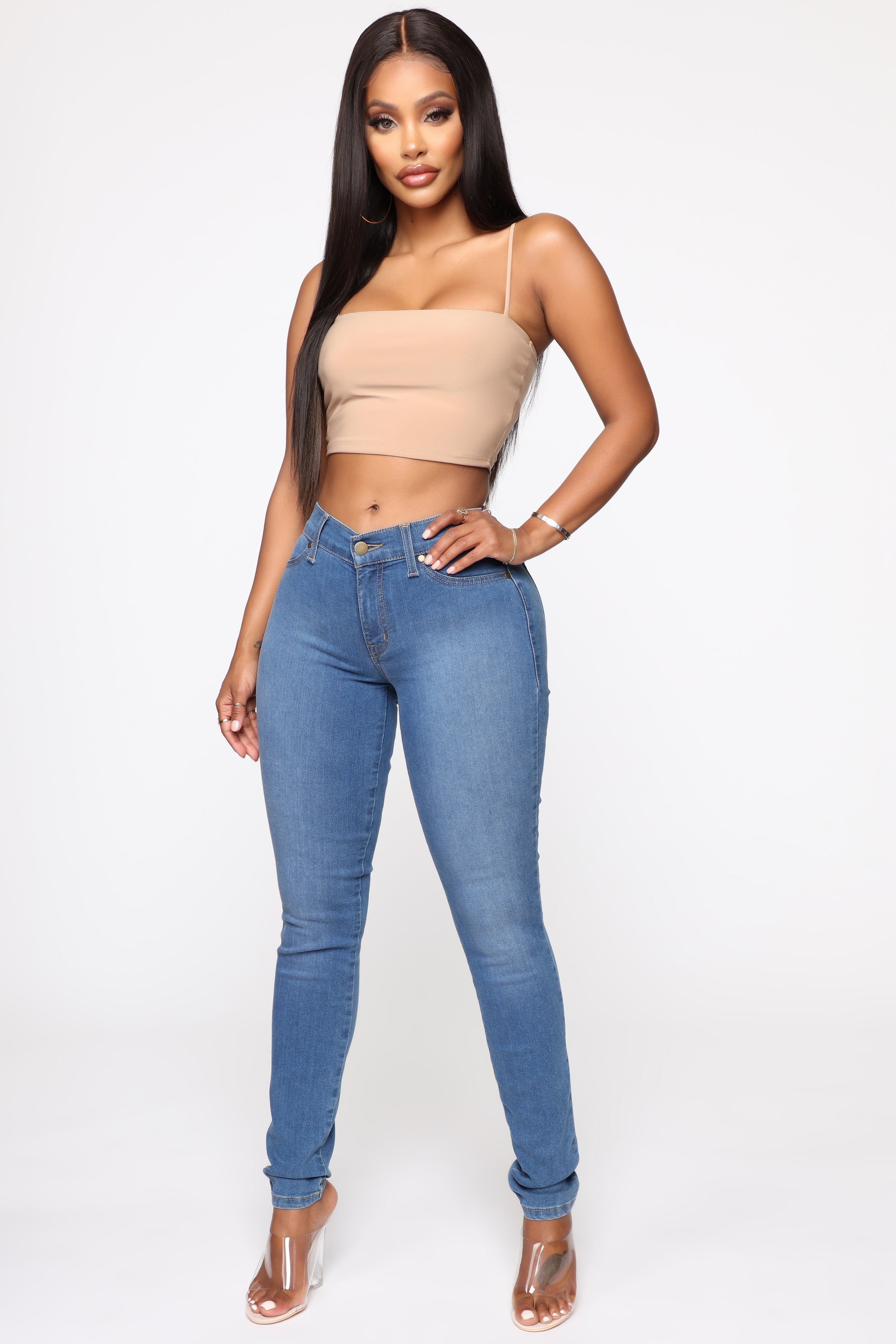 Flex Game Strong Mid Rise Skinny Jeans - Medium Blue Wash