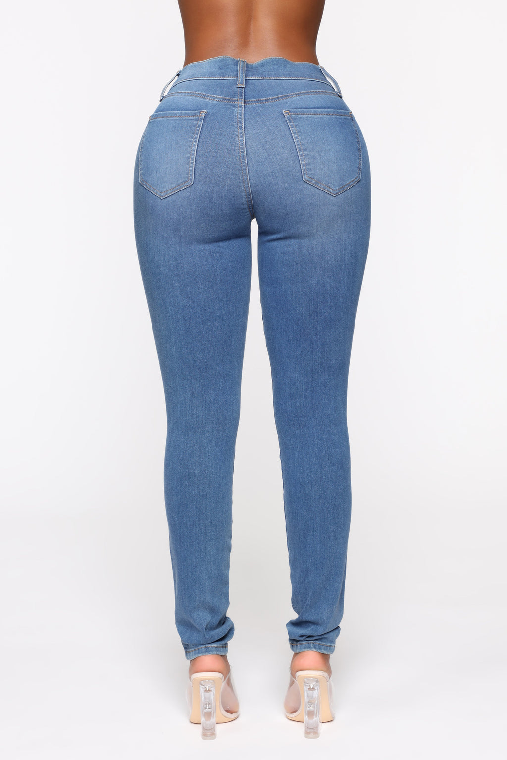 Flex Game Strong Mid Rise Skinny Jeans - Medium Blue Wash