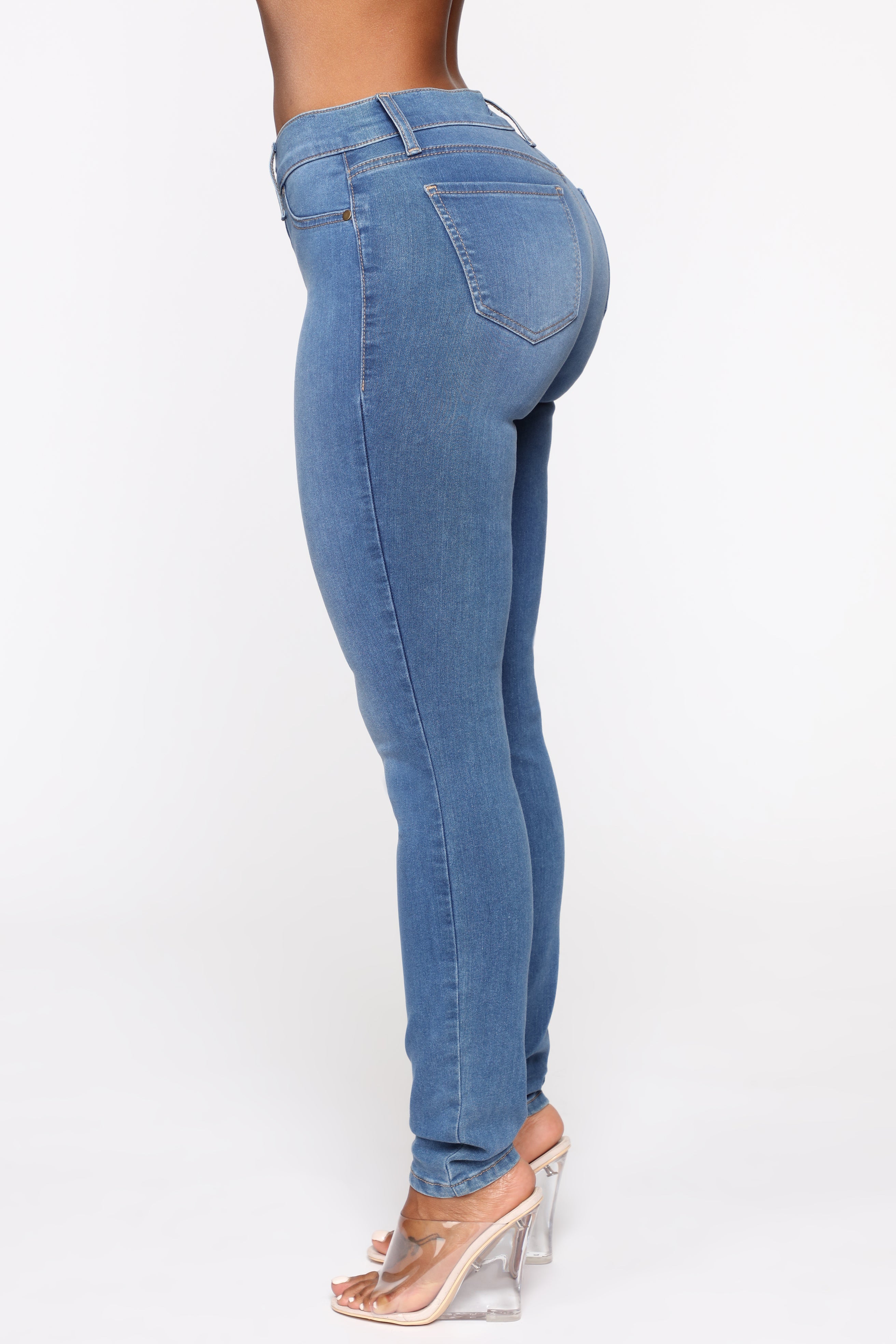Flex Game Strong Mid Rise Skinny Jeans - Medium Blue Wash