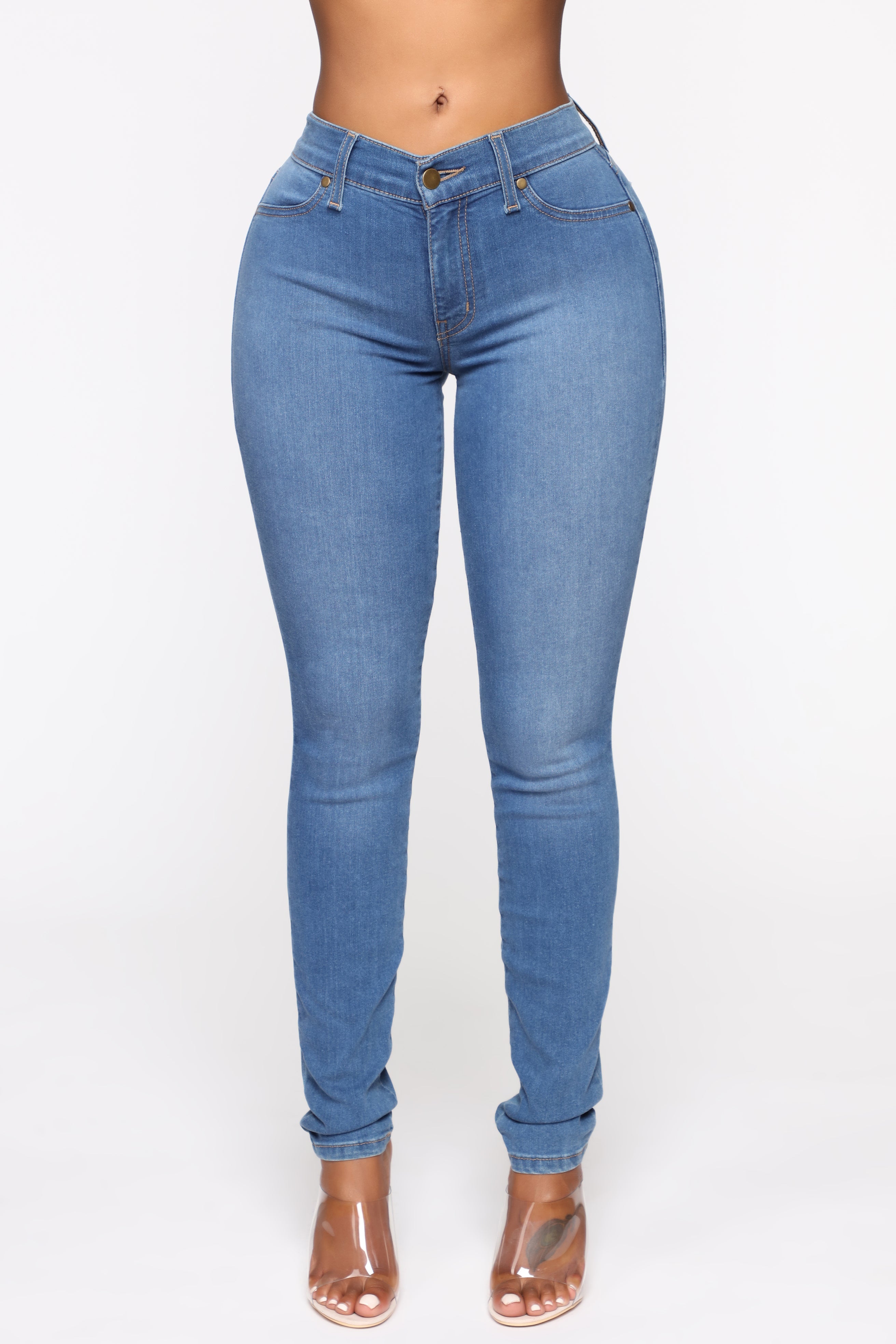 Flex Game Strong Mid Rise Skinny Jeans - Medium Blue Wash