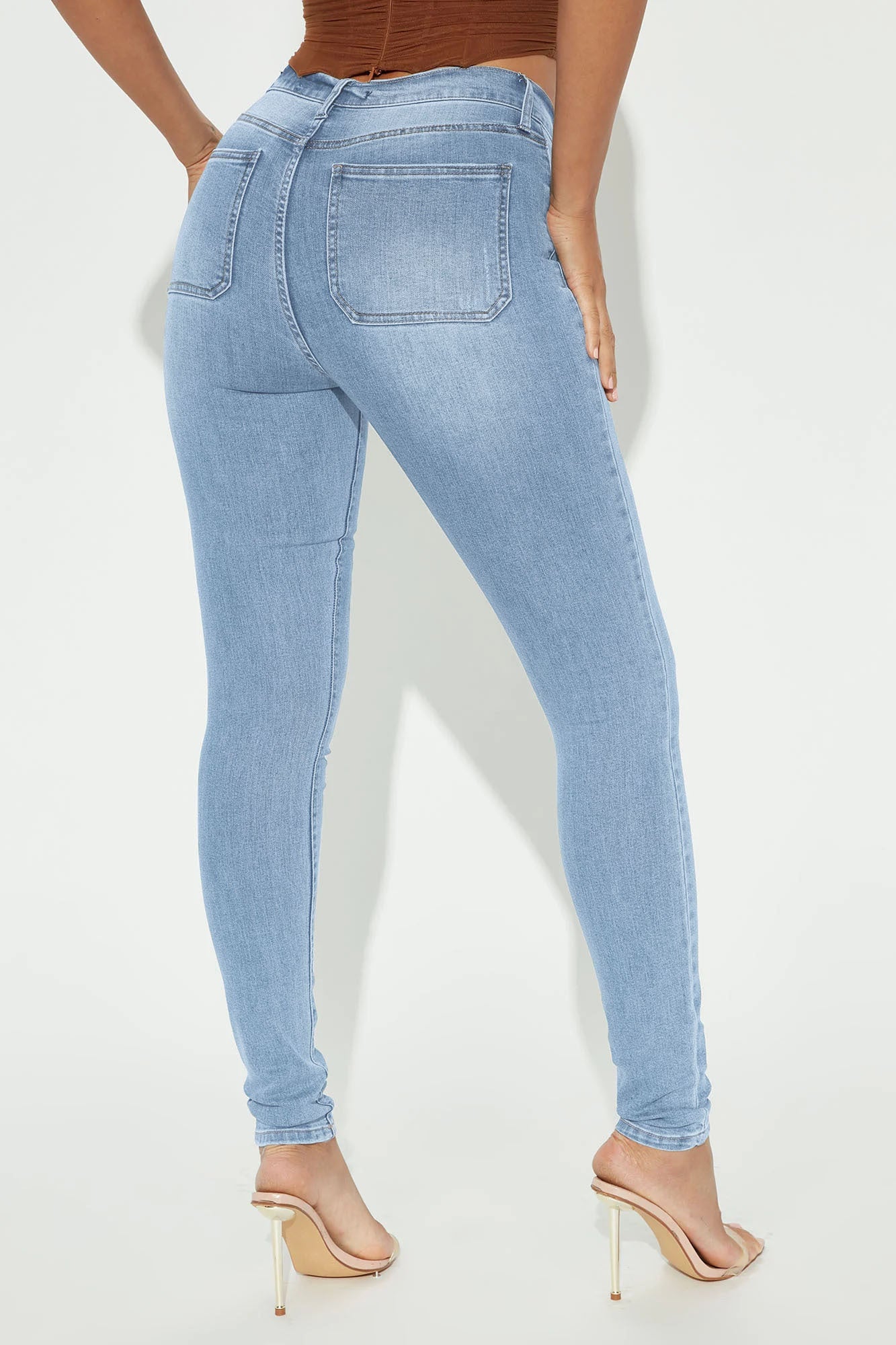 Tall Nequita High Rise Skinny Jeans - Light Blue Wash