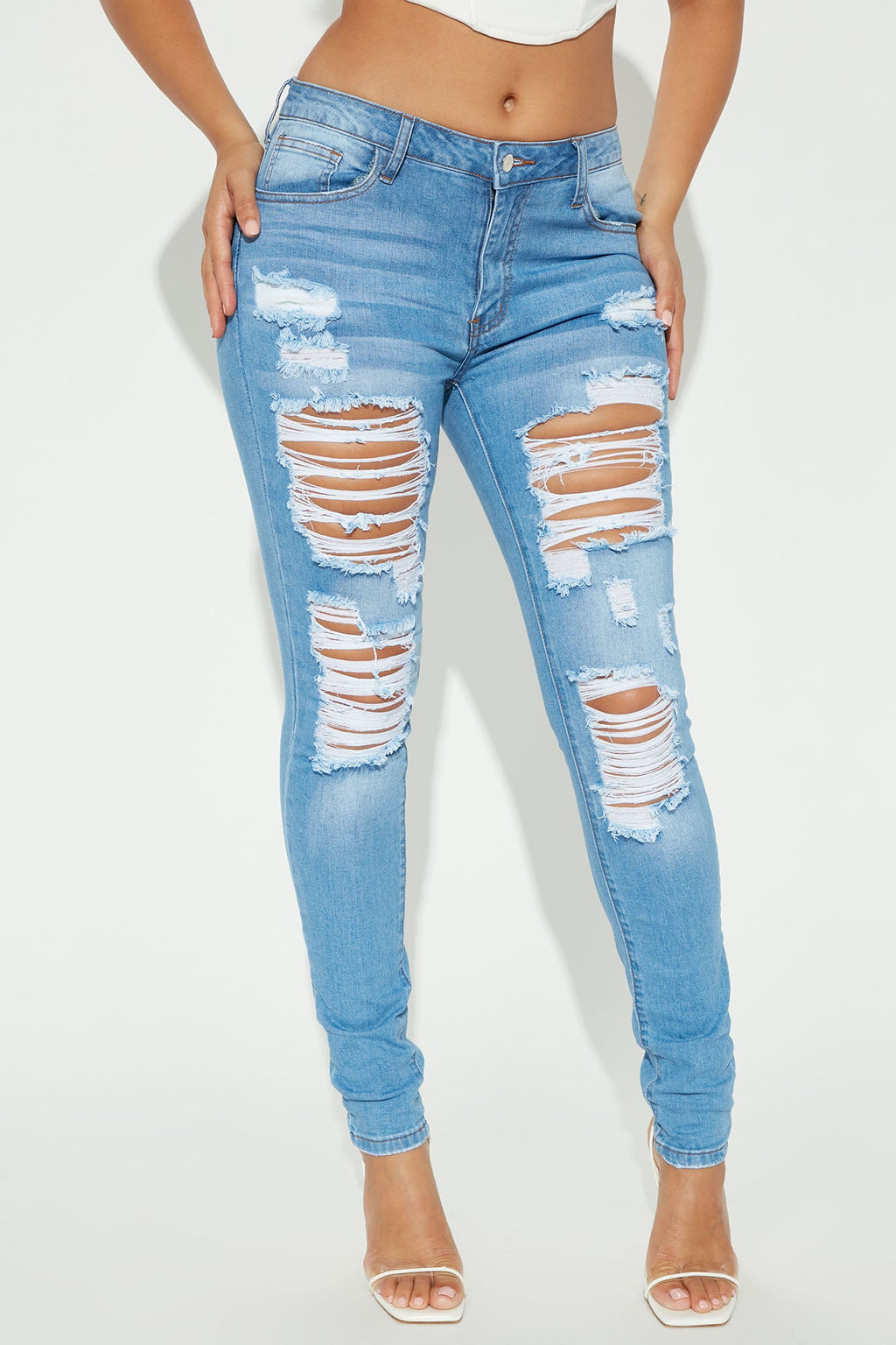 Tall Give Good Love Skinny Jeans - Light Blue Wash