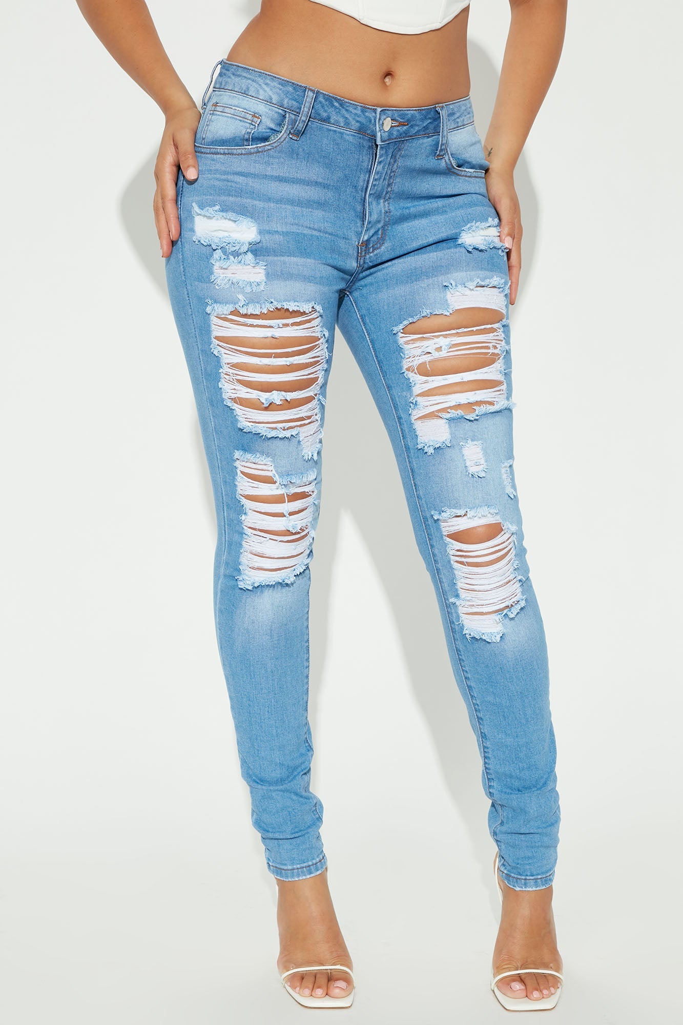 Tall Give Good Love Skinny Jeans - Light Blue Wash