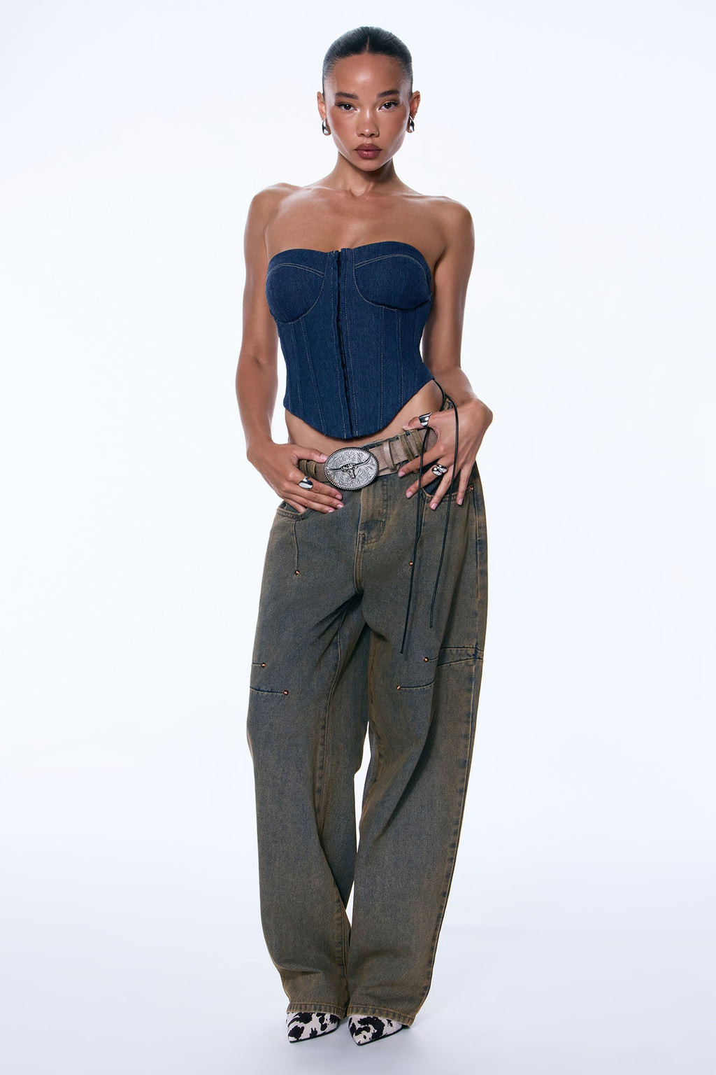 Spill The Tea Washed Straight Leg Jeans - Vintage Wash