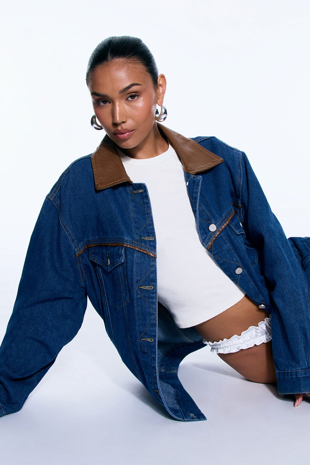 Everyday Oversized Denim Barn Jacket - Dark Wash