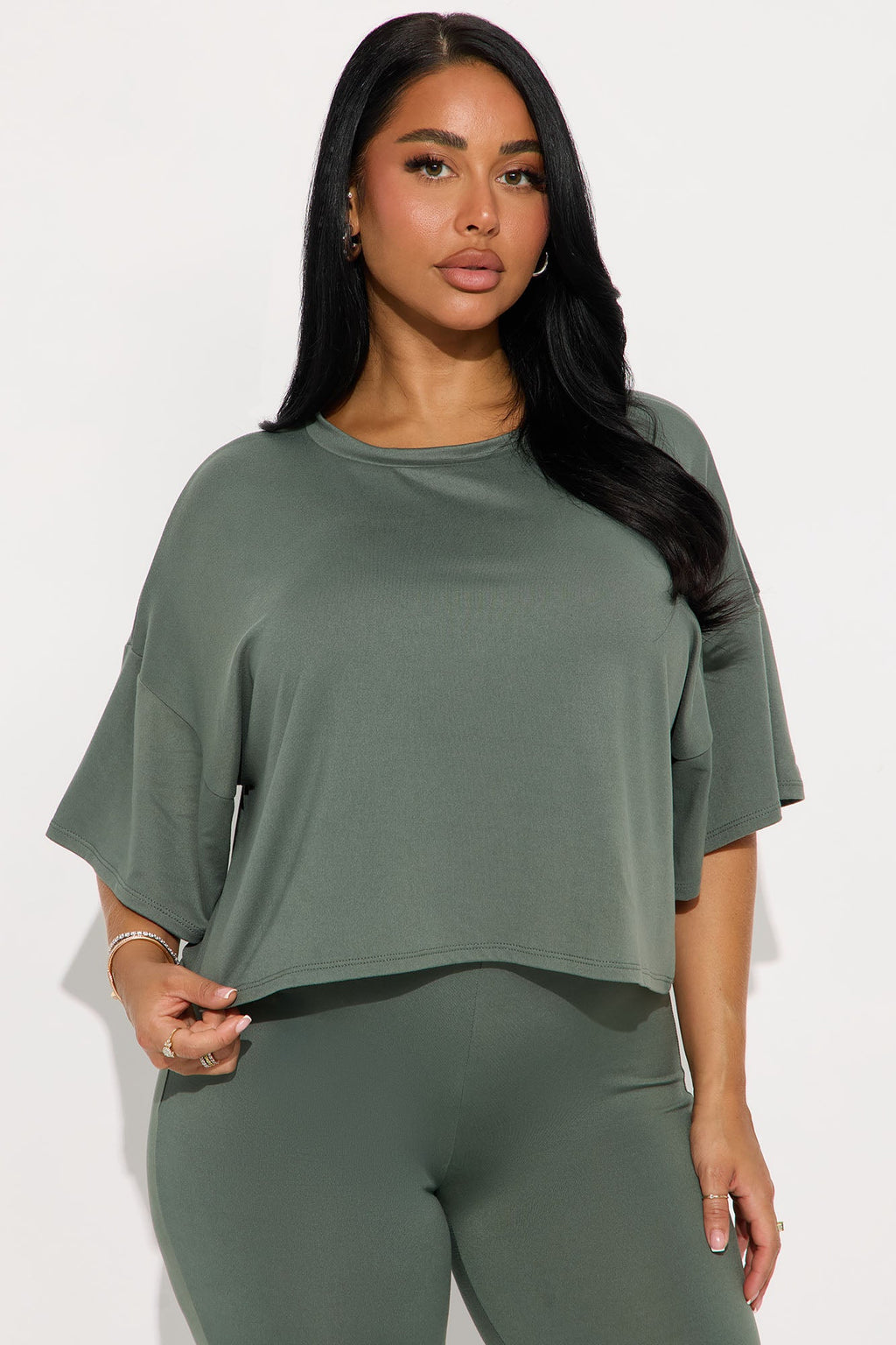 Morning Classes Capri Set - Olive