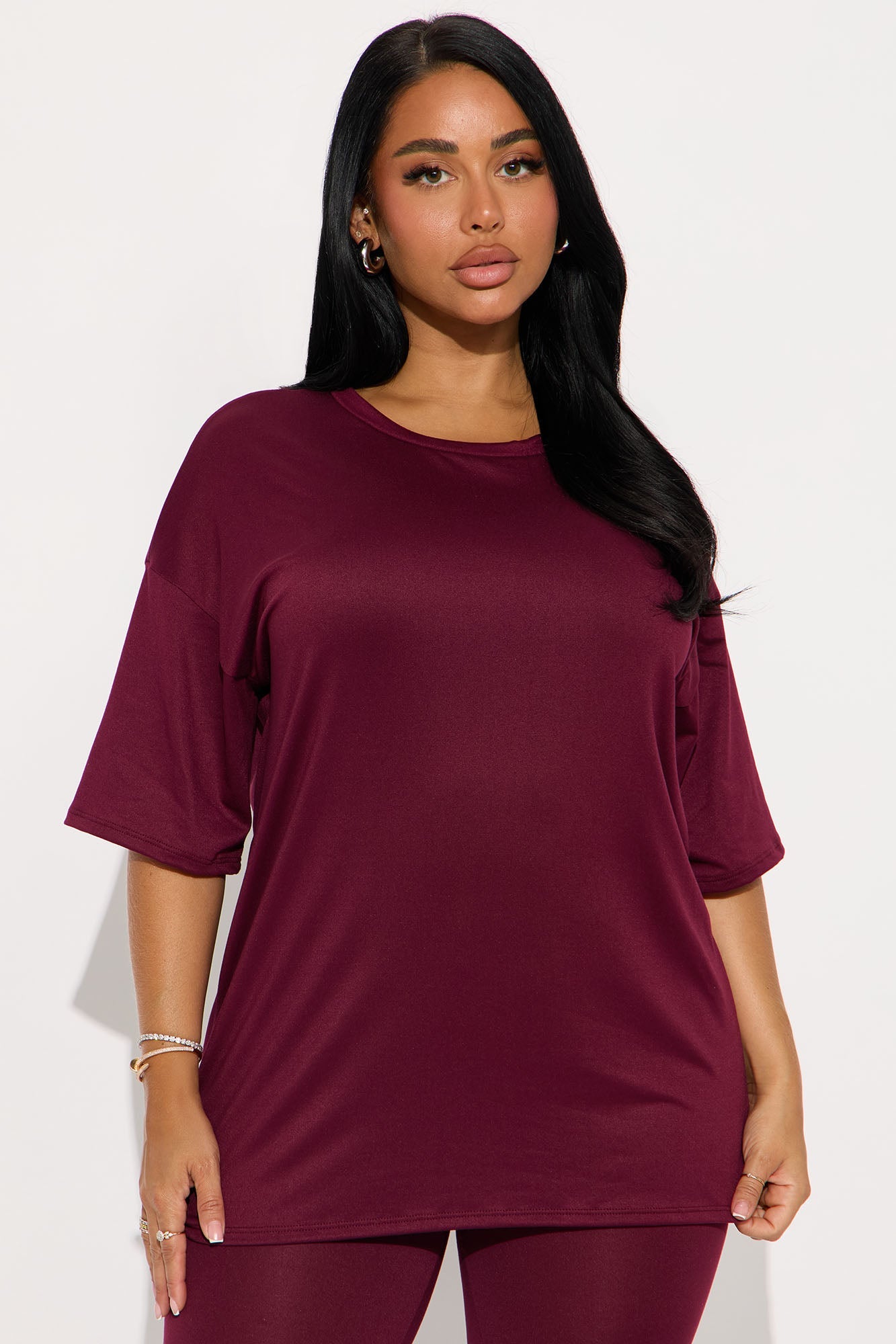 Weekend Vibes Capri Set - Burgundy