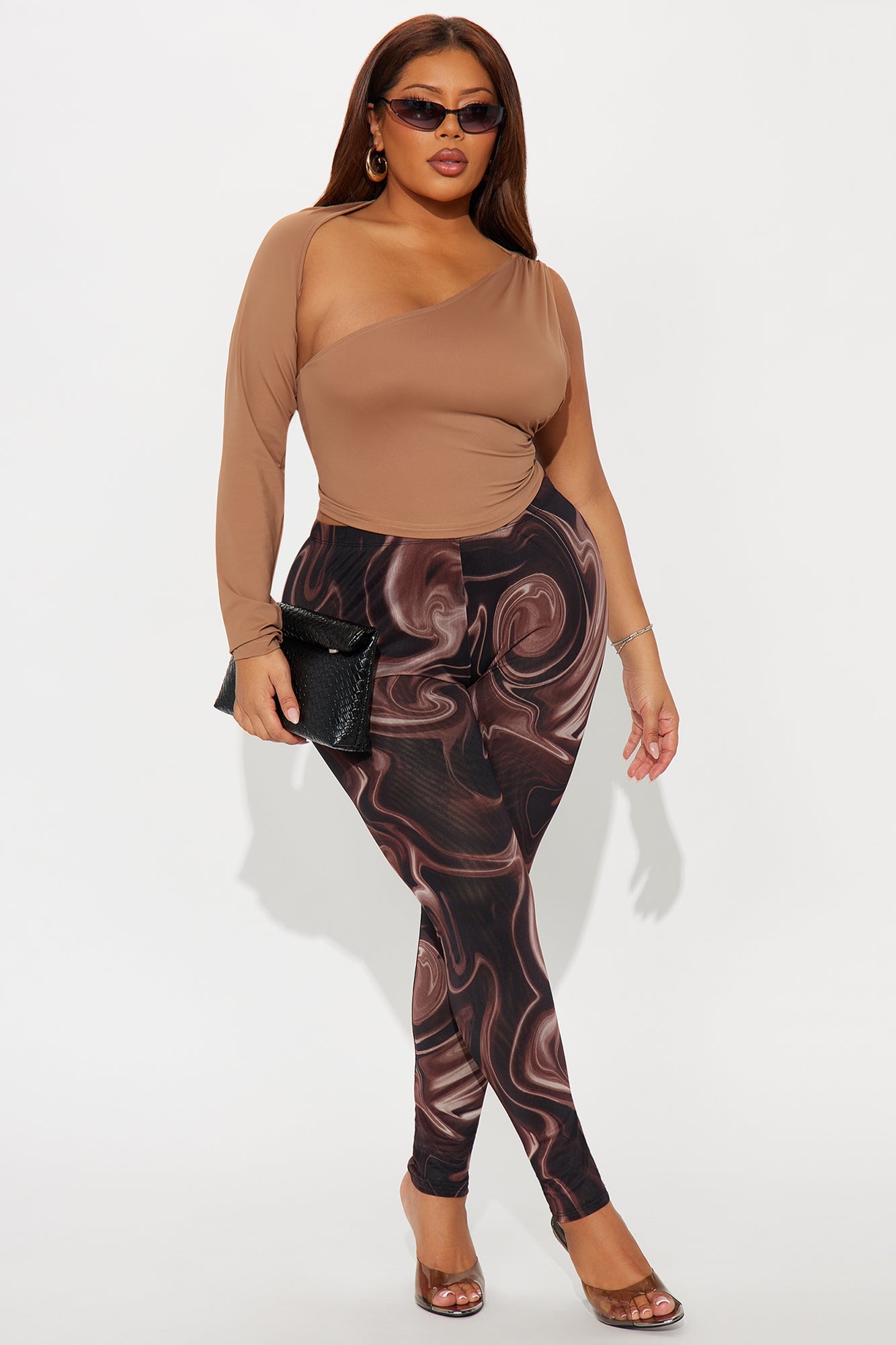 Better Than Your Ex Double Lined Mesh Legging - Brown/combo