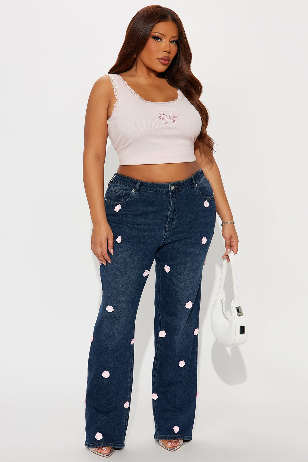Garden Of Roses Straight Leg Jeans - Dark Wash