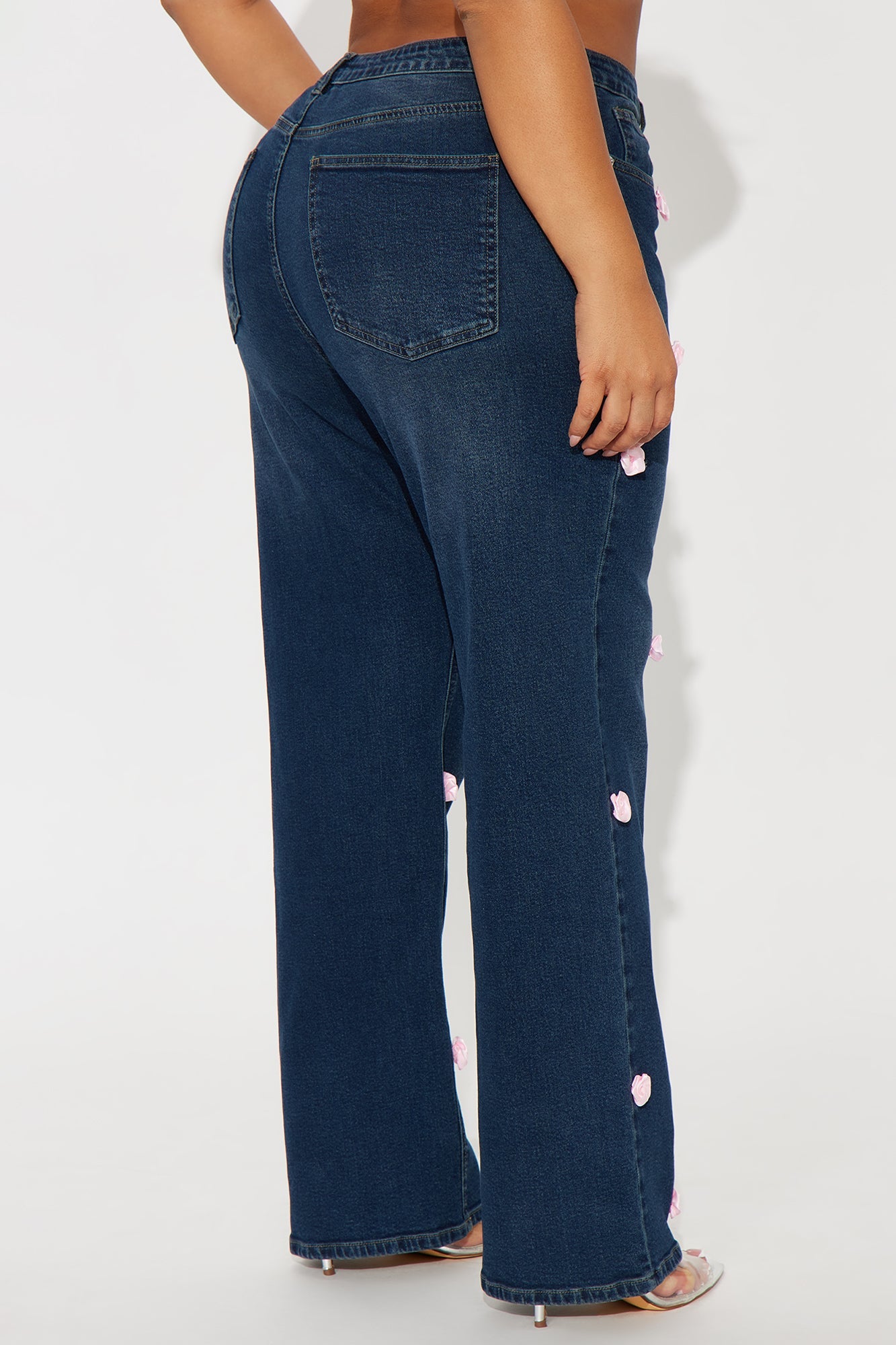 Garden Of Roses Straight Leg Jeans - Dark Wash