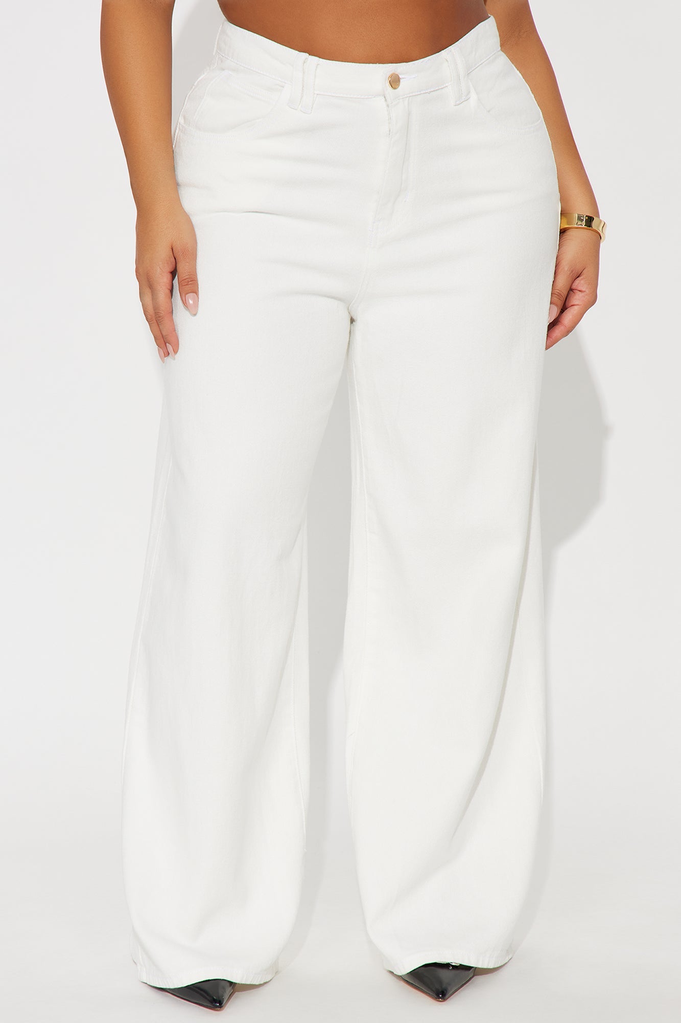 Très Jolie Wide Leg Jeans - White