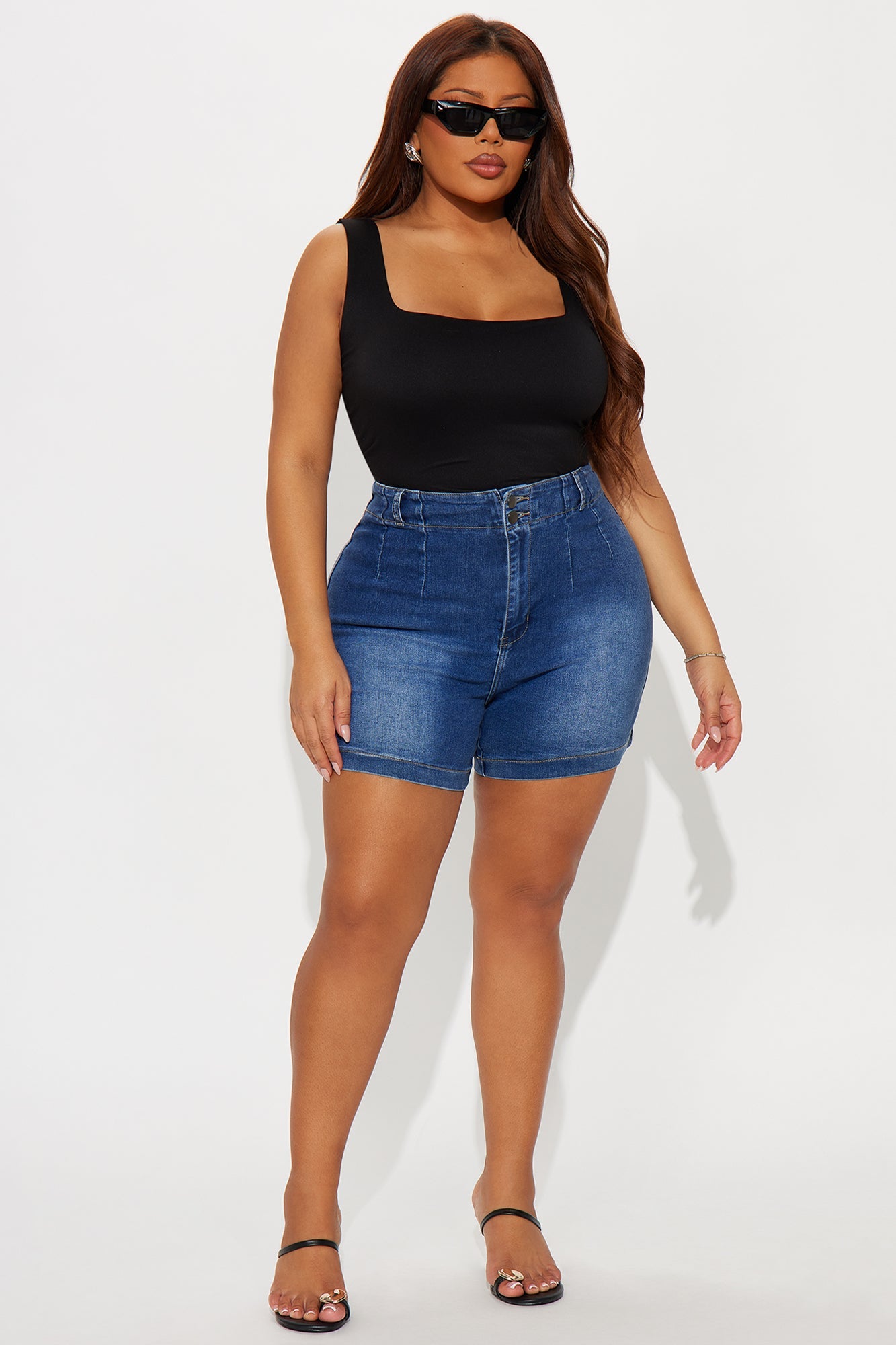 City Breeze High Rise Denim Shorts - Medium Wash