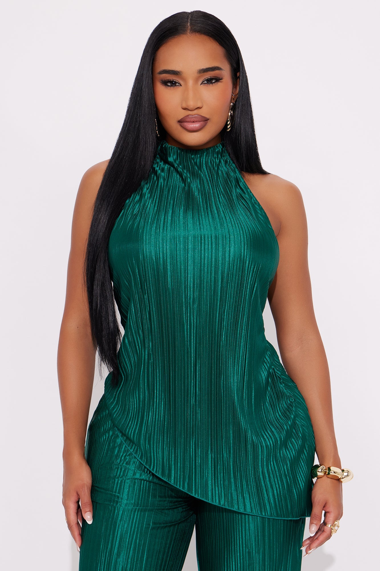 Lily Halter Top Pant Set - Emerald
