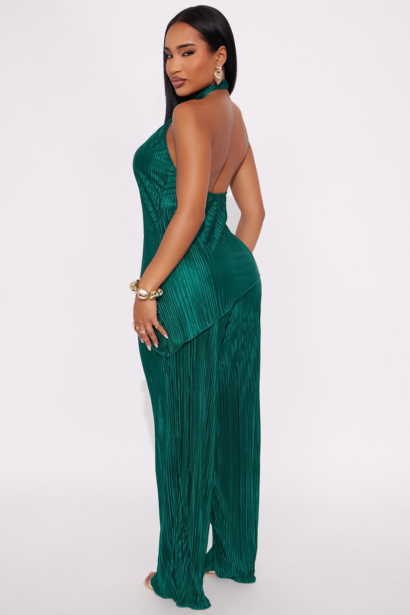 Lily Halter Top Pant Set - Emerald