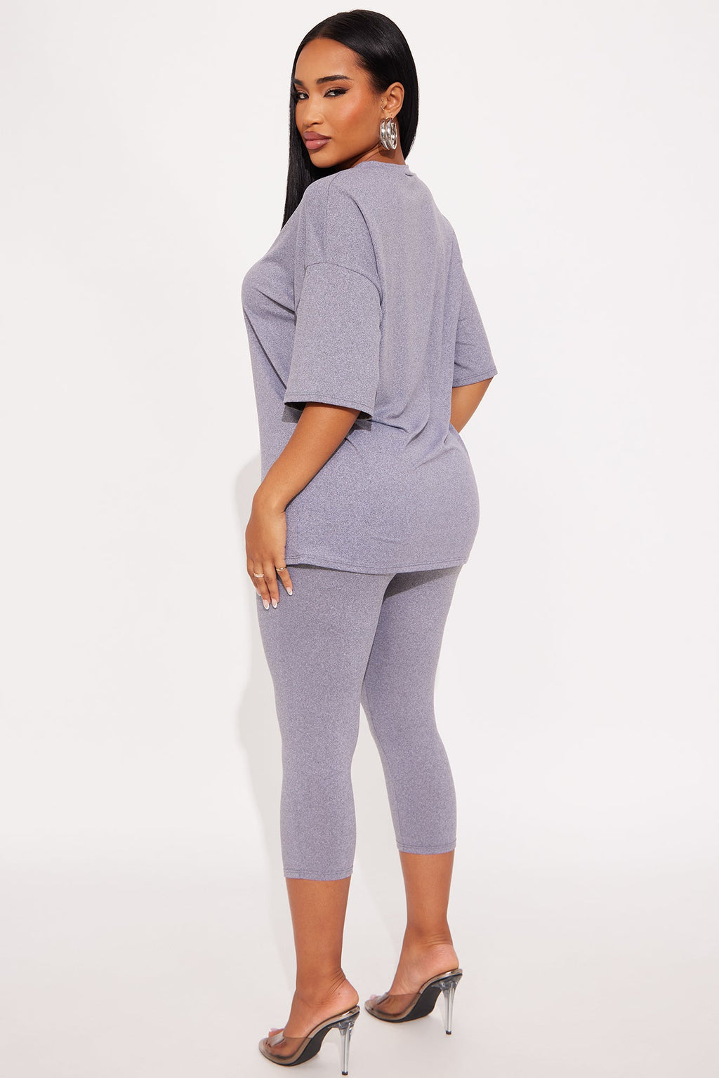 Weekend Vibes Capri Set - Heather Grey