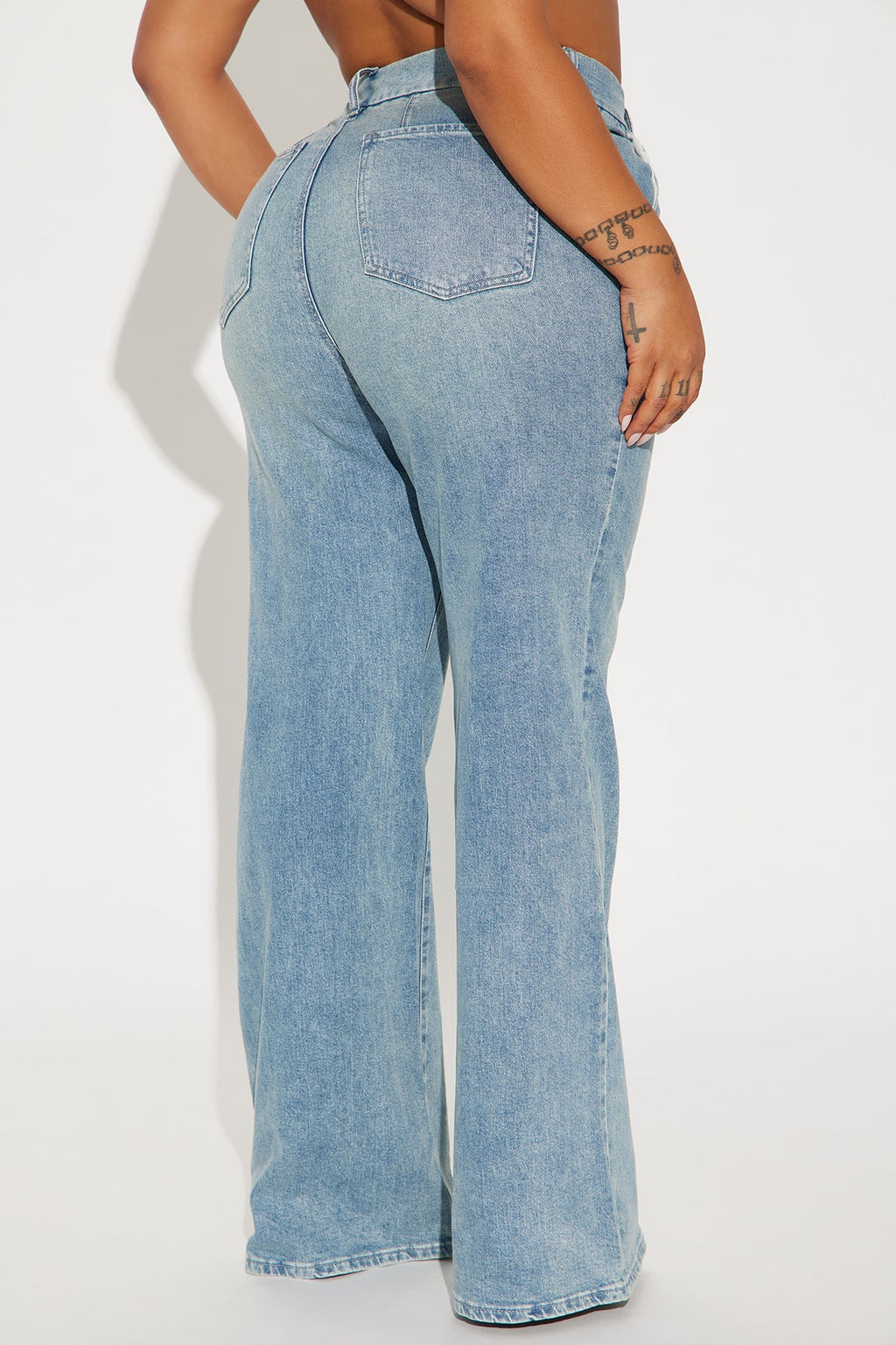 High Value Wide Leg Trouser Jeans - Light Wash