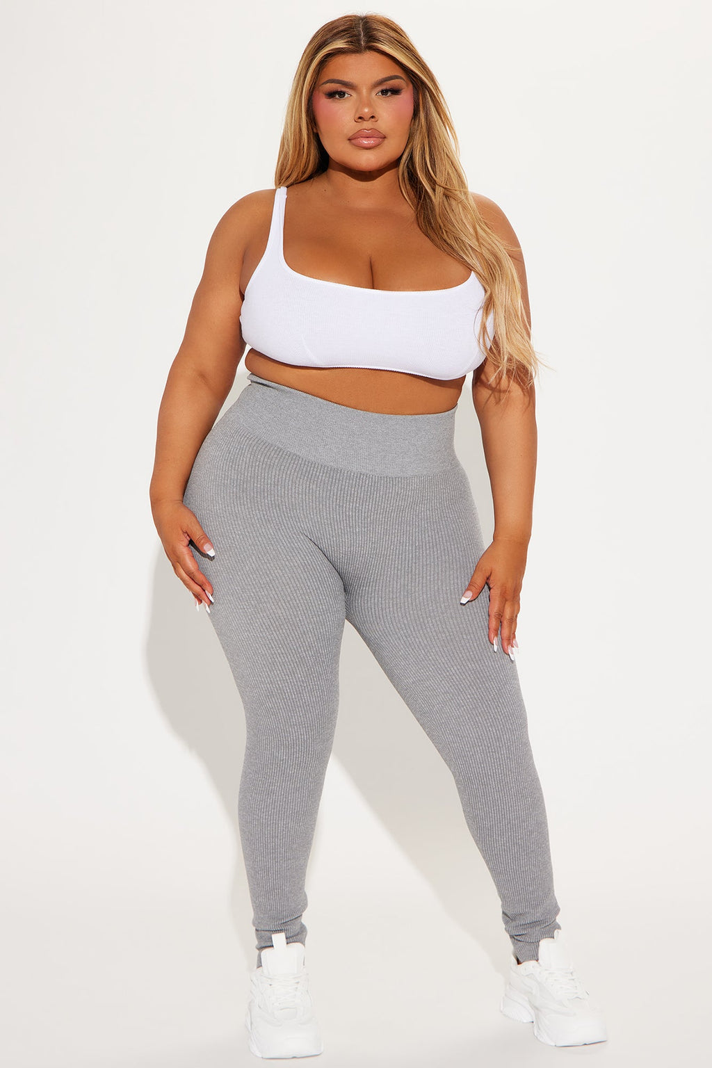 Francine Seamless Ribbed Legging - Heather Grey