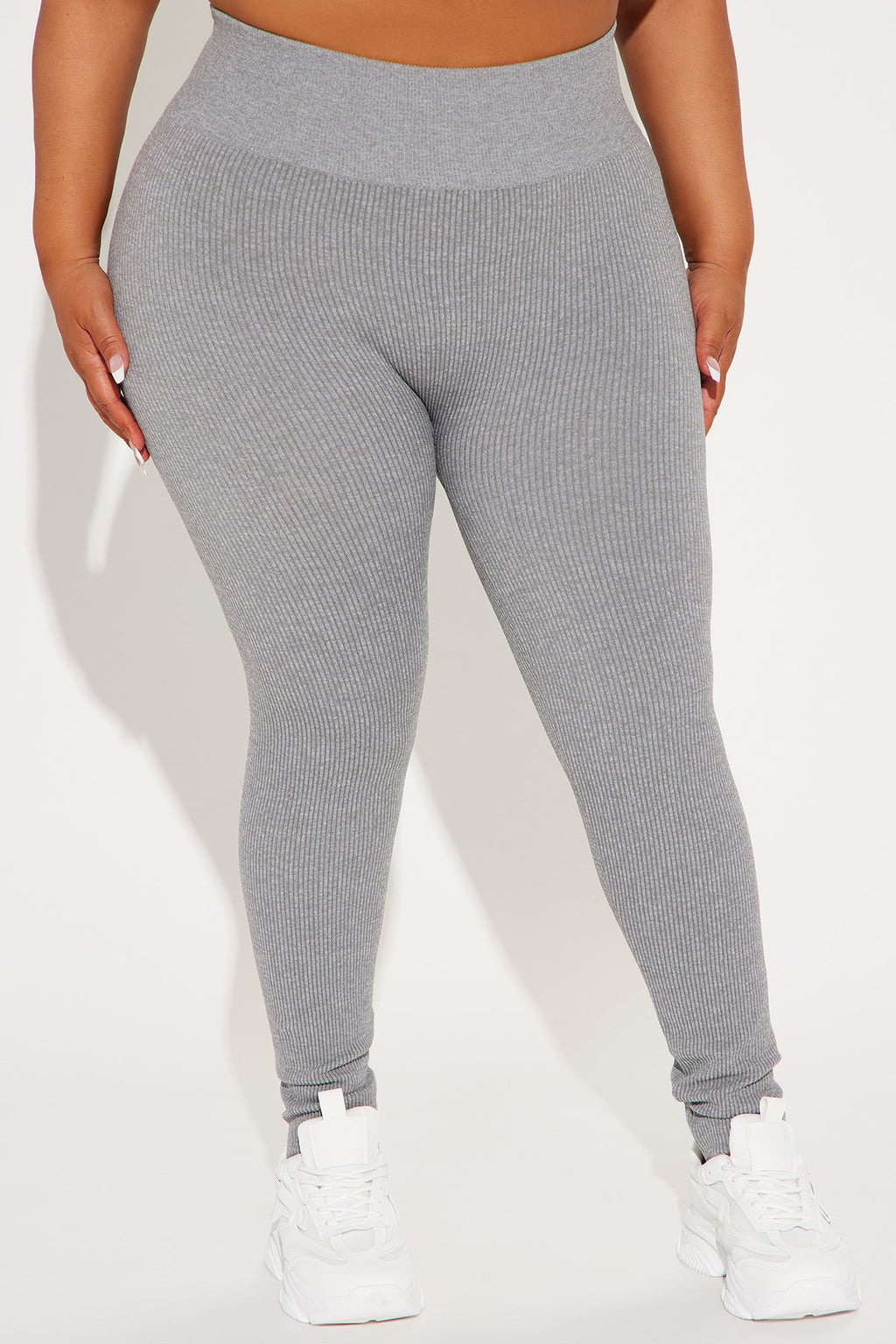 Francine Seamless Ribbed Legging - Heather Grey
