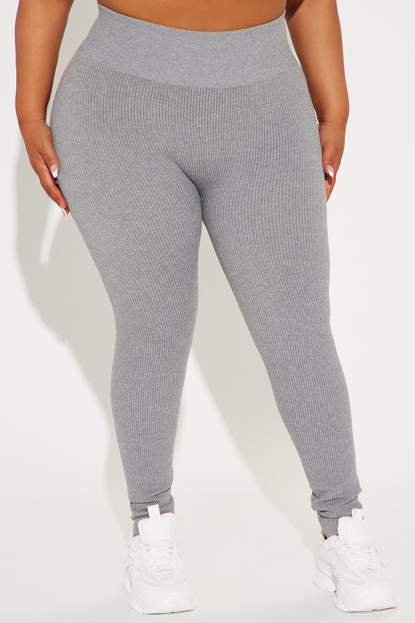 Francine Seamless Ribbed Legging - Heather Grey