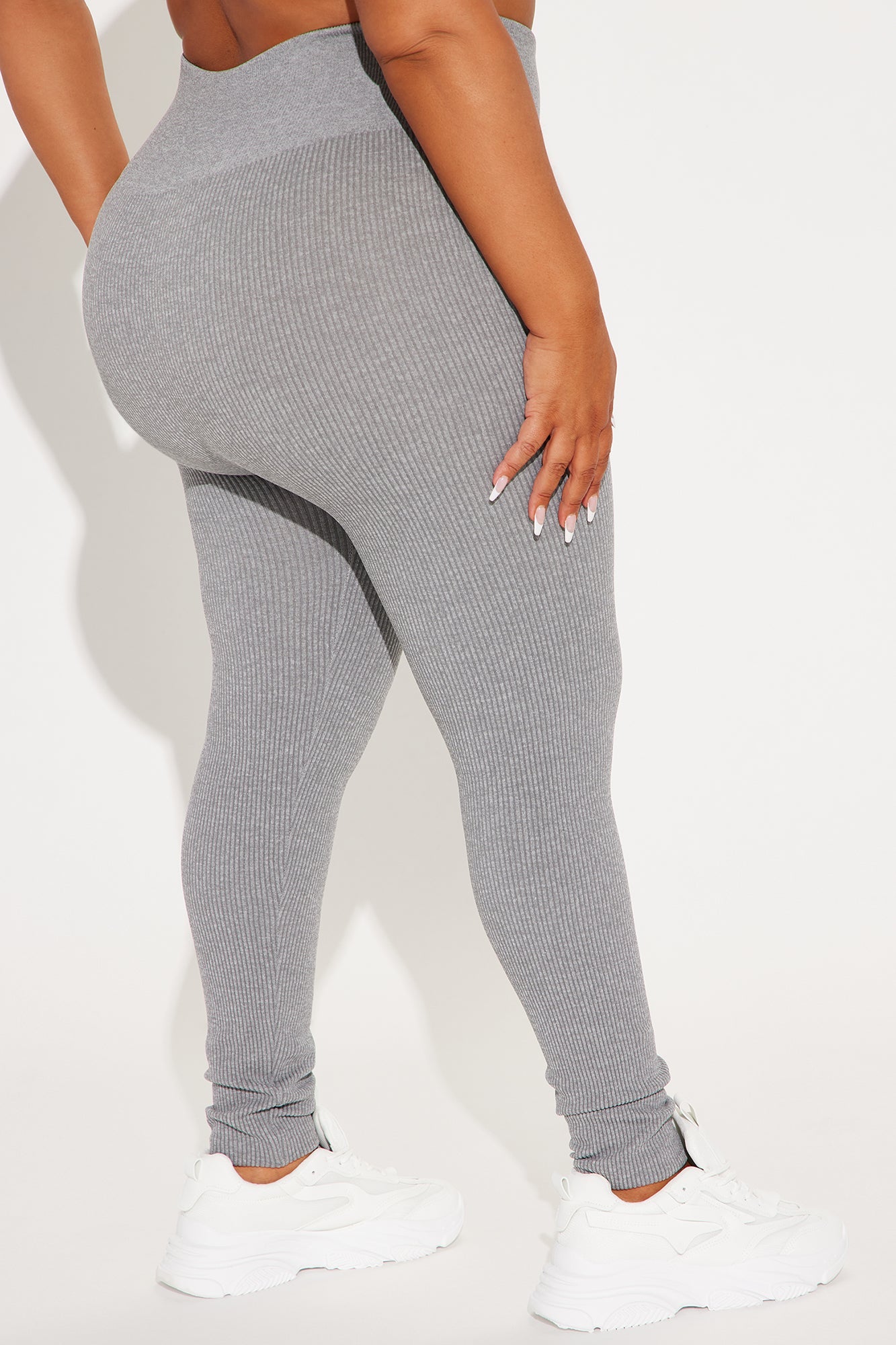 Francine Seamless Ribbed Legging - Heather Grey