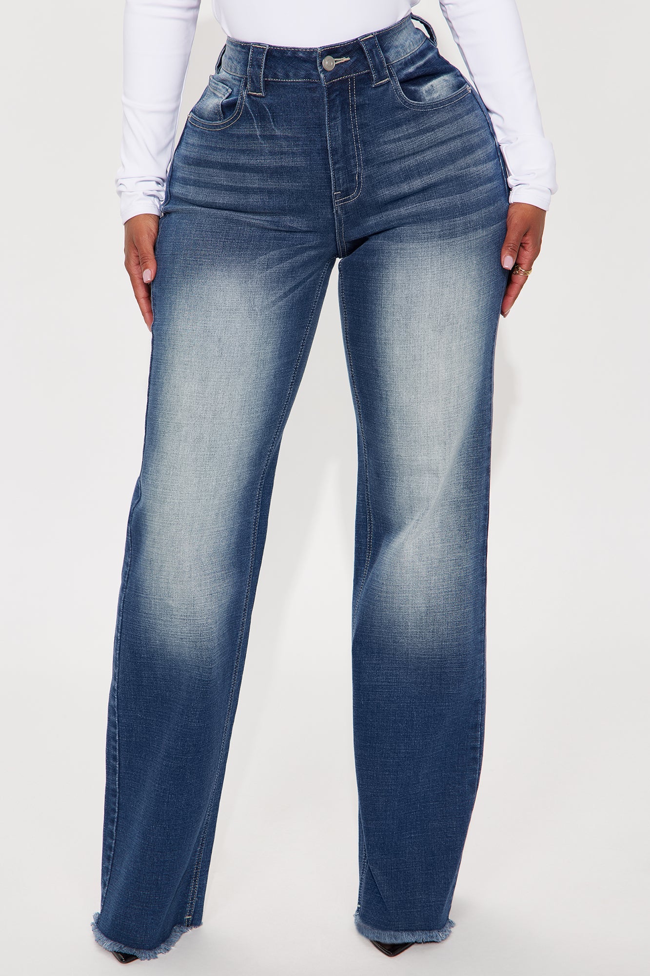 Coldwater Canyon Stretch Wide Leg Jeans - Dark Wash