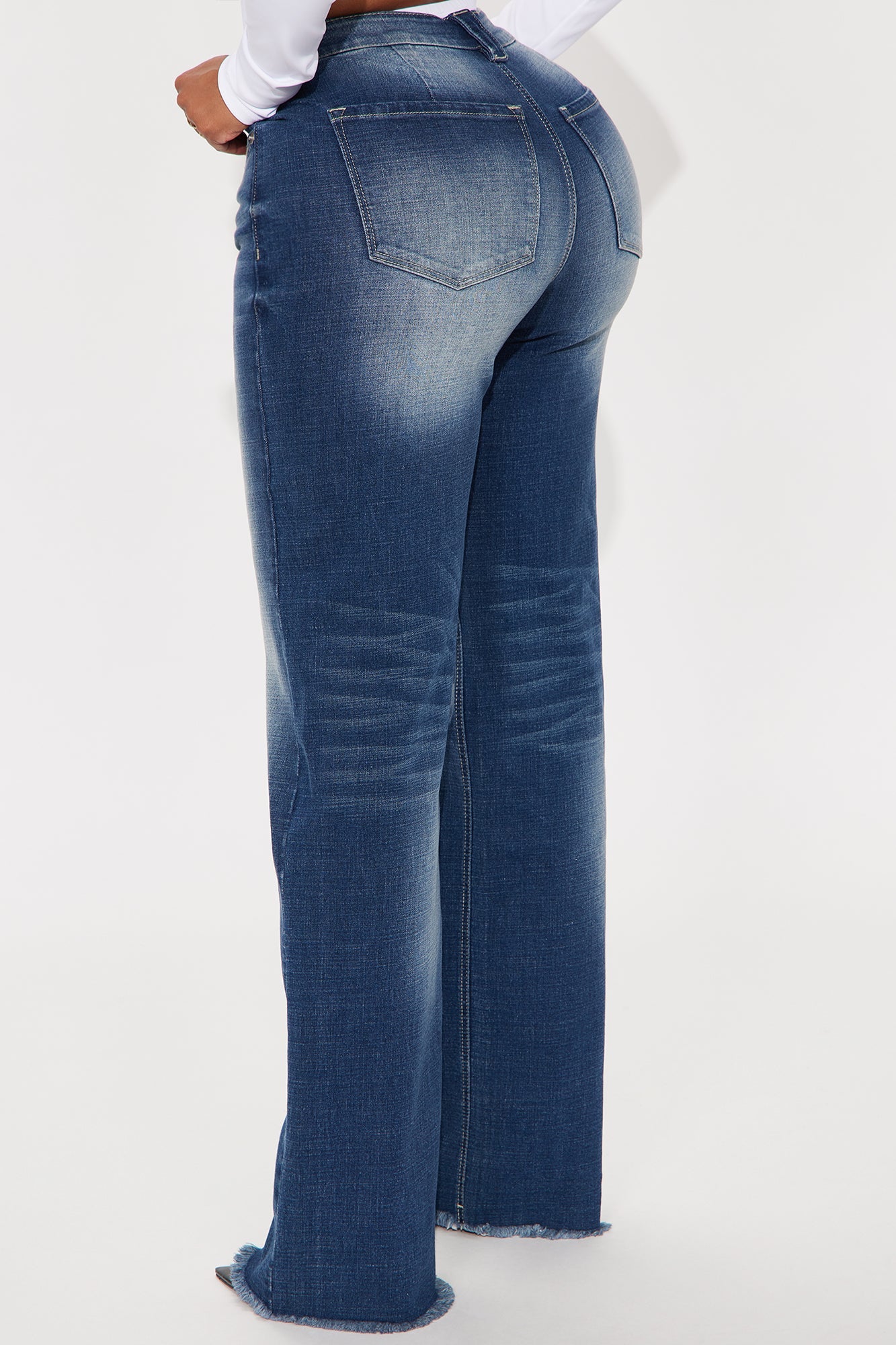 Coldwater Canyon Stretch Wide Leg Jeans - Dark Wash