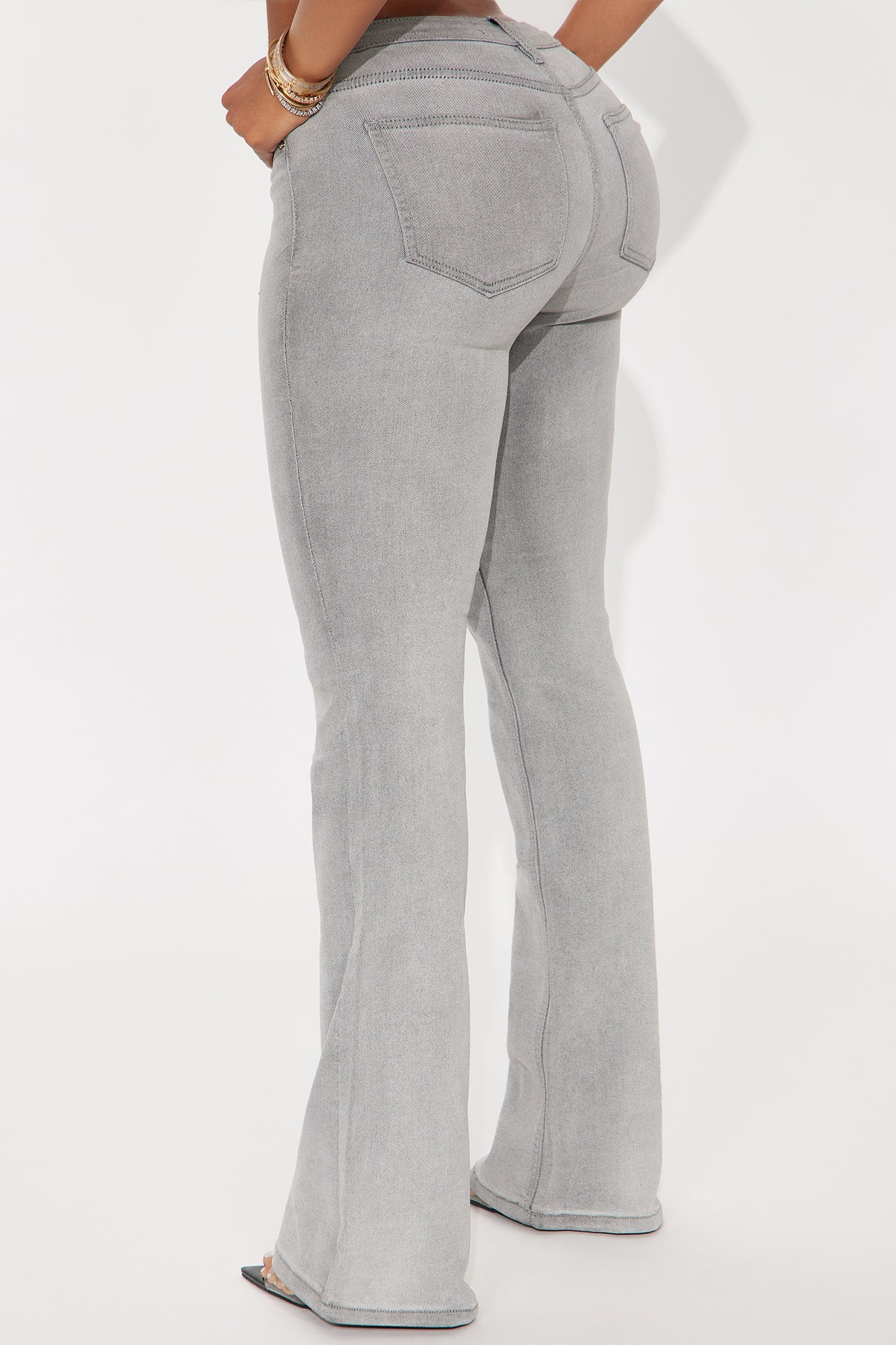 Best Ever Low Rise Flare Jeans - Grey