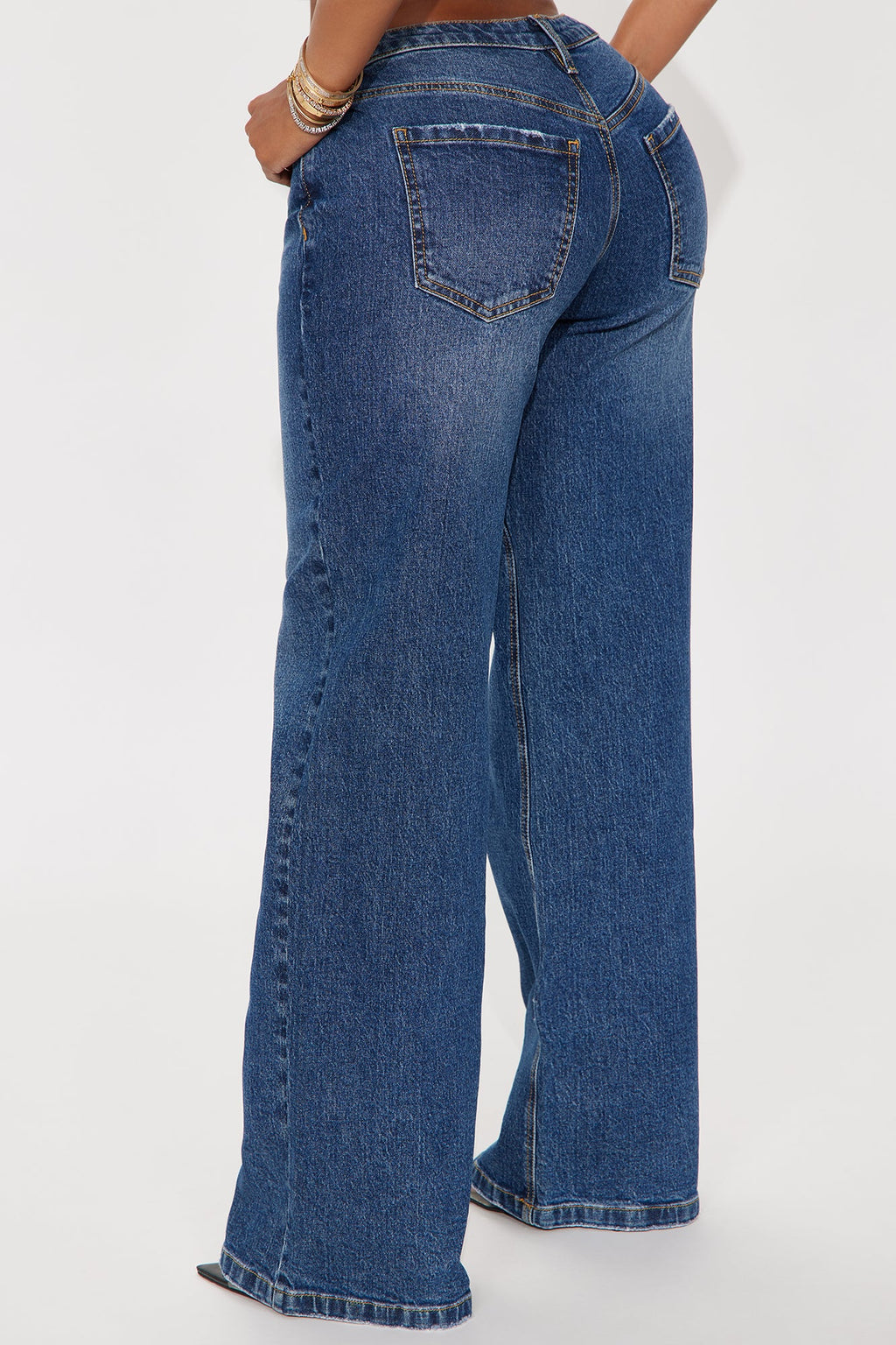 Downtown Wide Leg Denim Jeans - Medium Wash