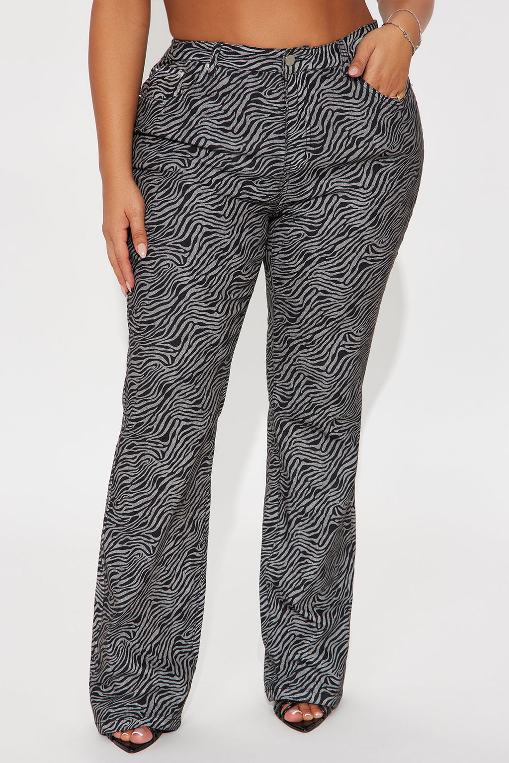 Bold Statement Zebra Print Skinny Pant - Black/combo