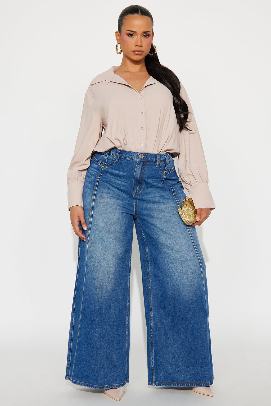 She Seams Stellar Wide Leg Jeans - Medium Wash