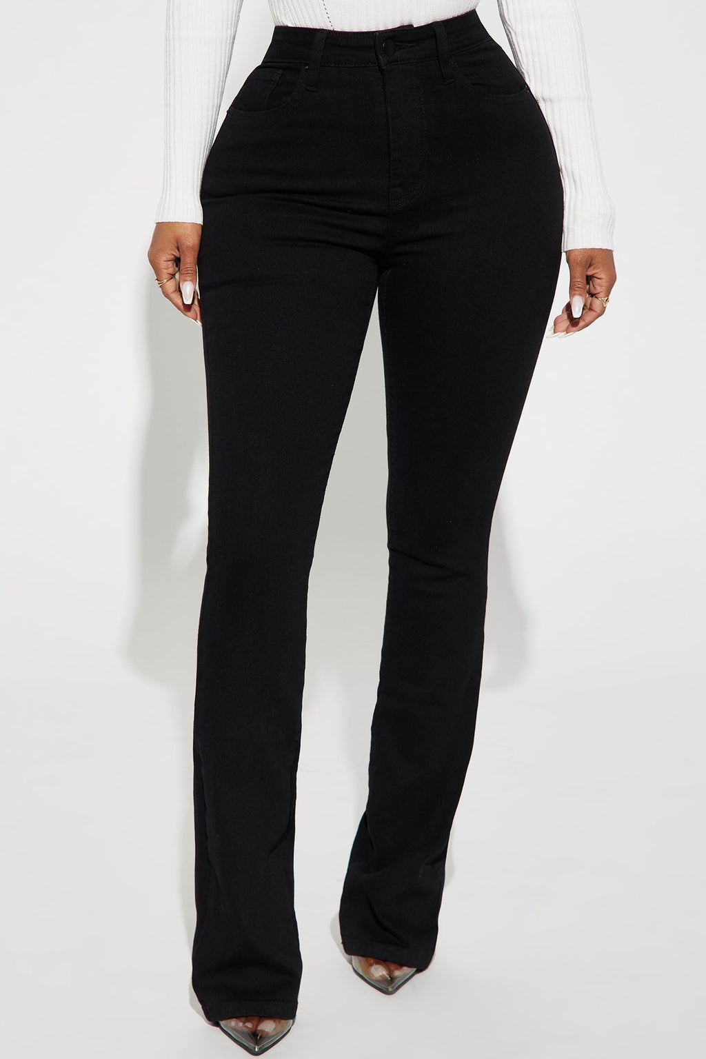 Harper High Rise Stretch Bootcut Jeans - Black
