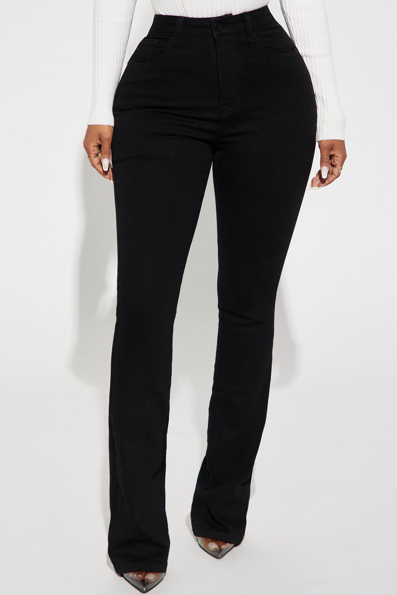 Harper High Rise Stretch Bootcut Jeans - Black