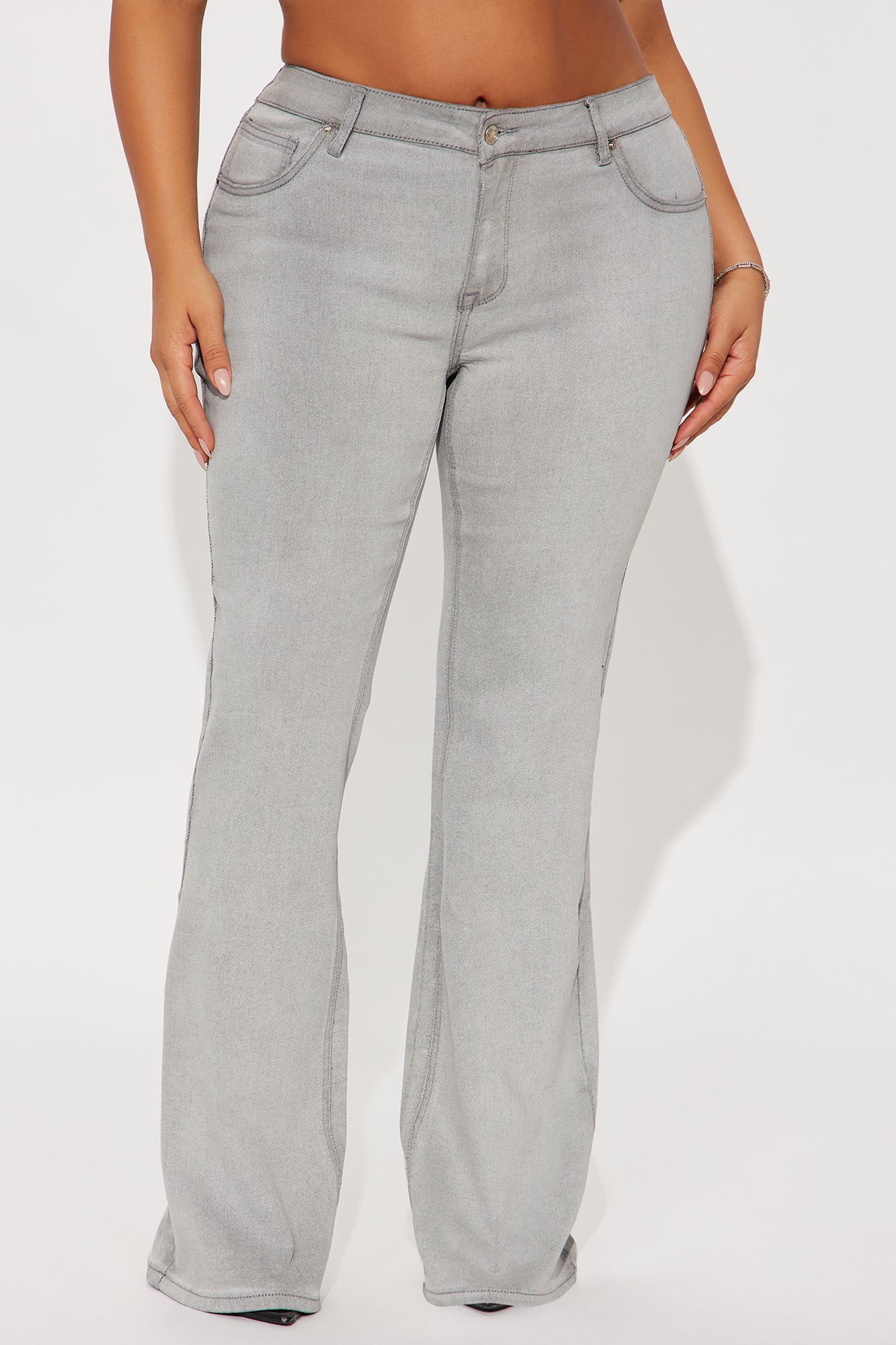 Best Ever Low Rise Flare Jeans - Grey