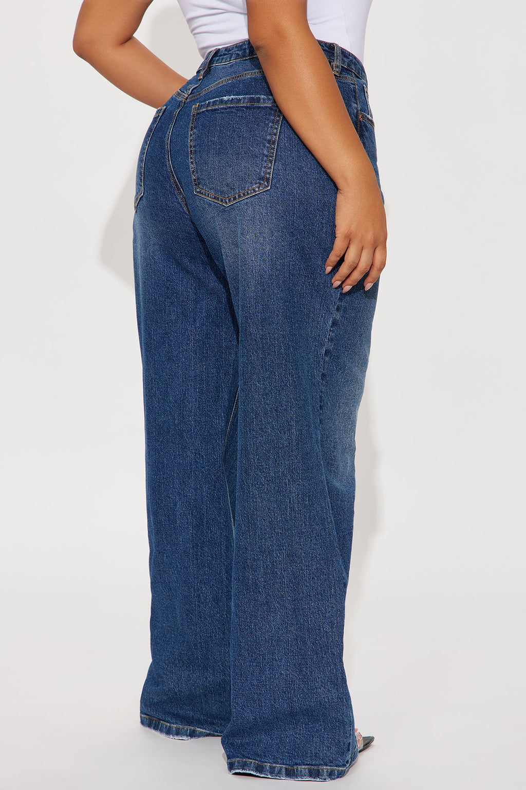 Downtown Wide Leg Denim Jeans - Medium Wash