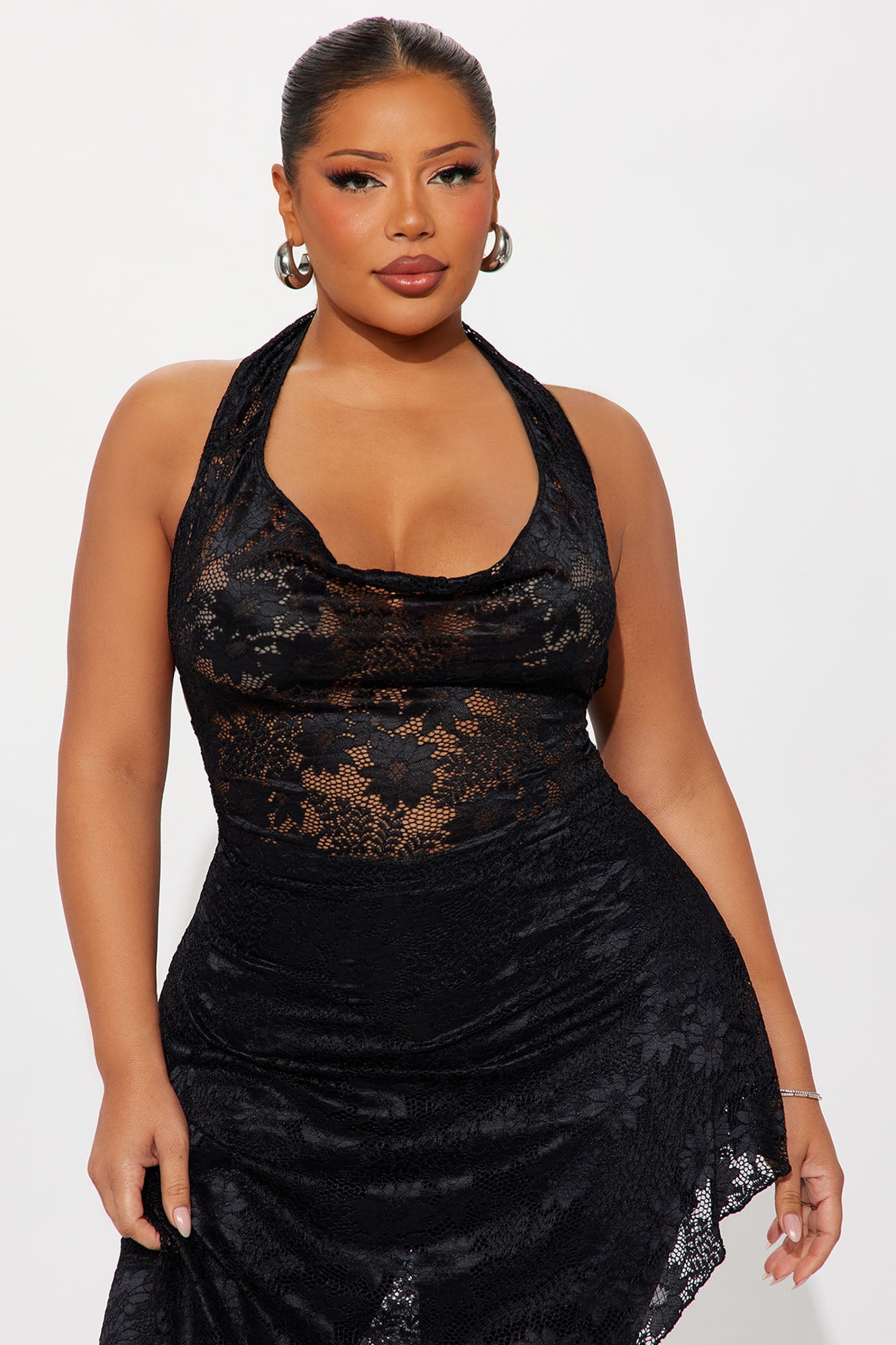 Genesis Lace Off Shoulder Pant Set - Black