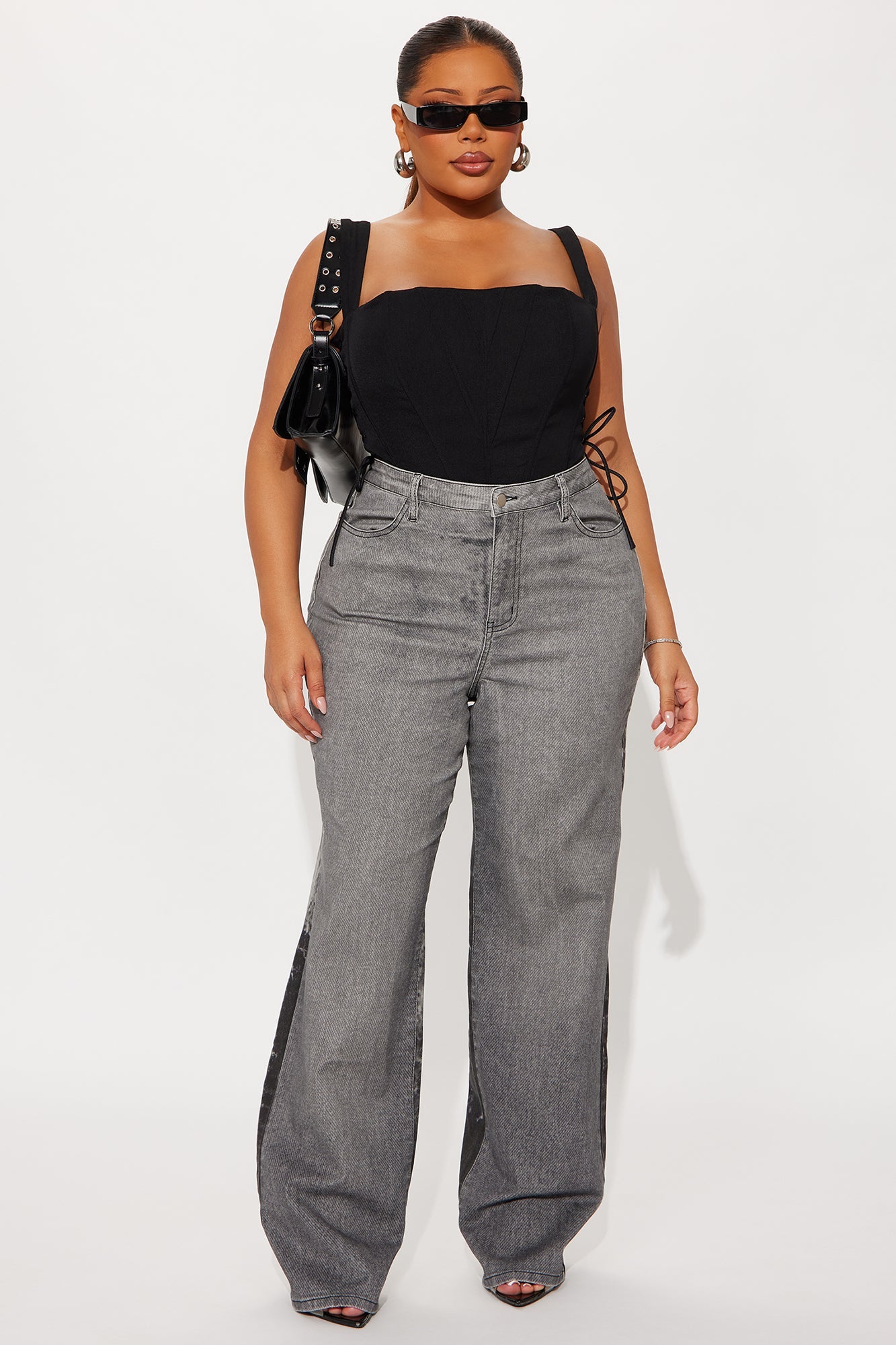 Most Hated Stretch Printed Straight Leg Jeans - Grey